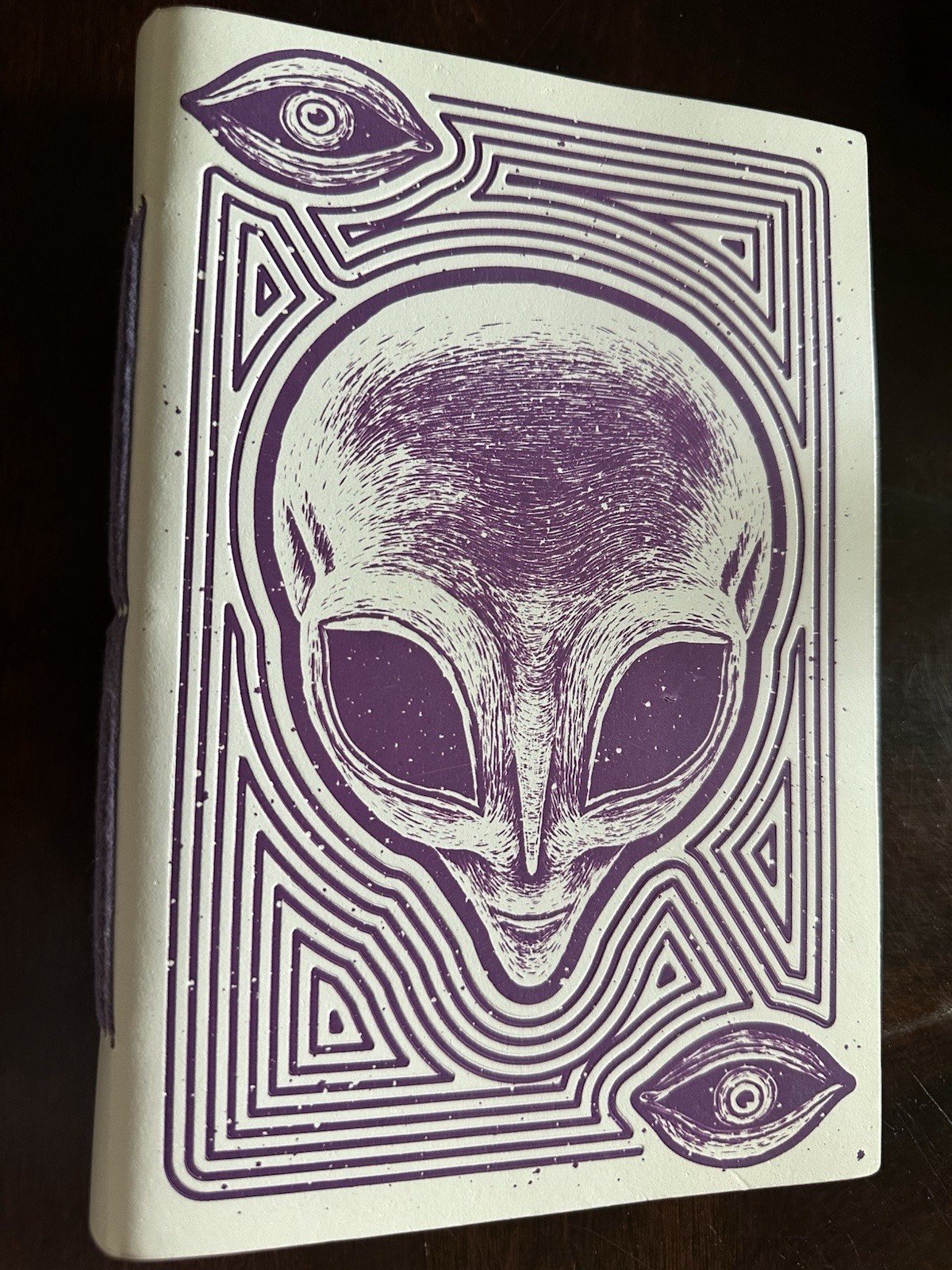 Earthbound Company Journal 9×6 Purple Alien Eyes Leather Notebook Made in India