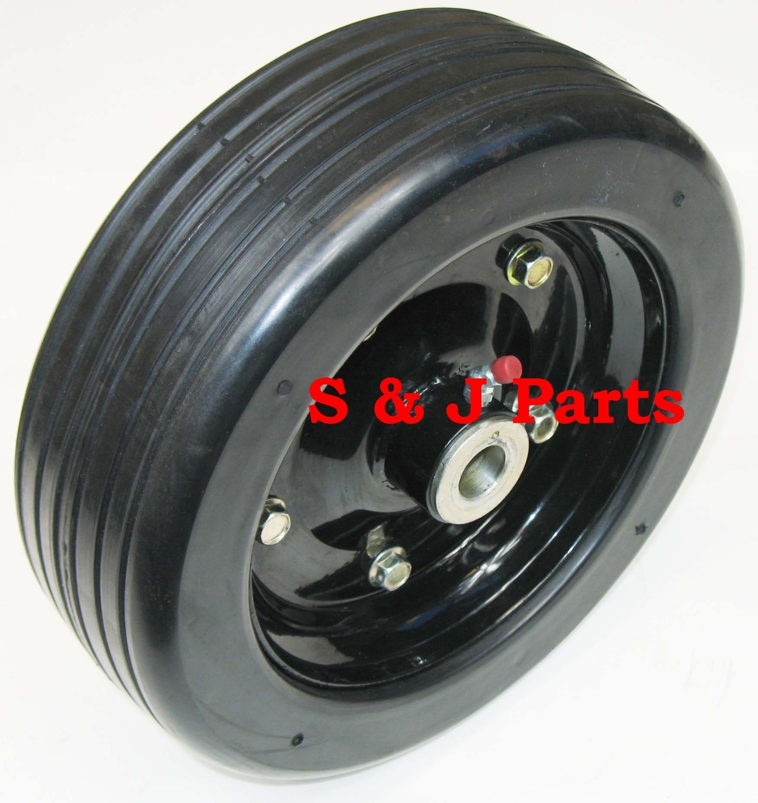 10″x 3.25″ FINISH MOWER WHEEL -SOLID MOLDED TIRE – FITS 1″ AXLE