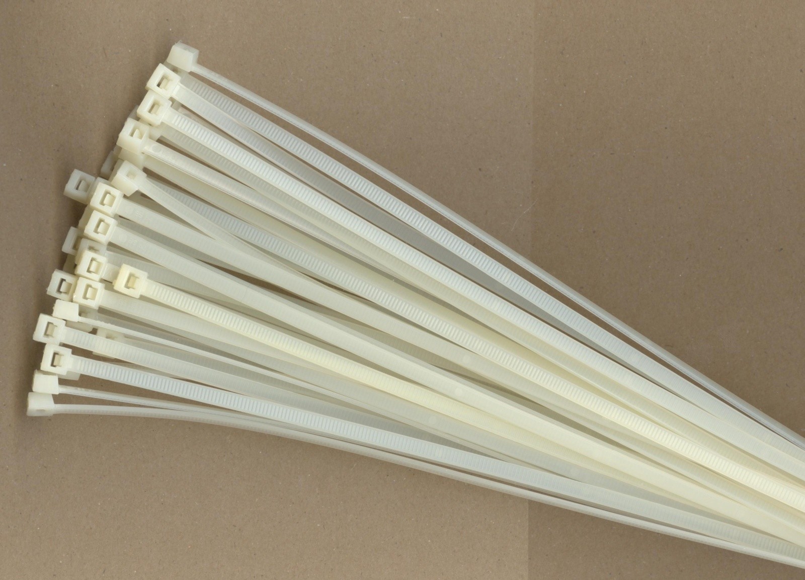 100 8″ Inch Long 18# Pound NYLON Natural White Cable Zip Ties Ty Wraps MADE USA