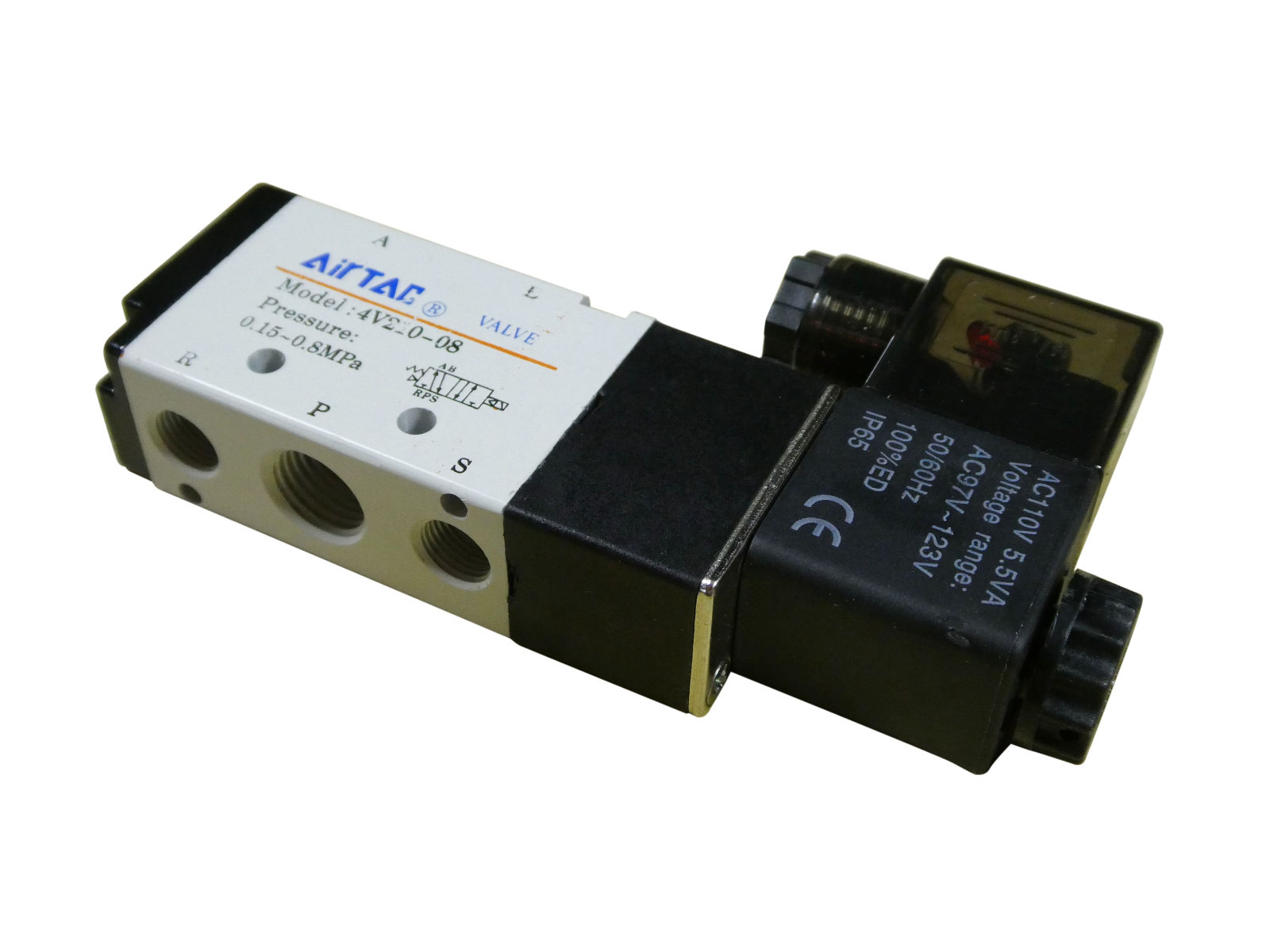 4V210-08 5 Way 2 Position Solenoid Pneumatic Air Valve 1/4″ BSPT 110V Double 120