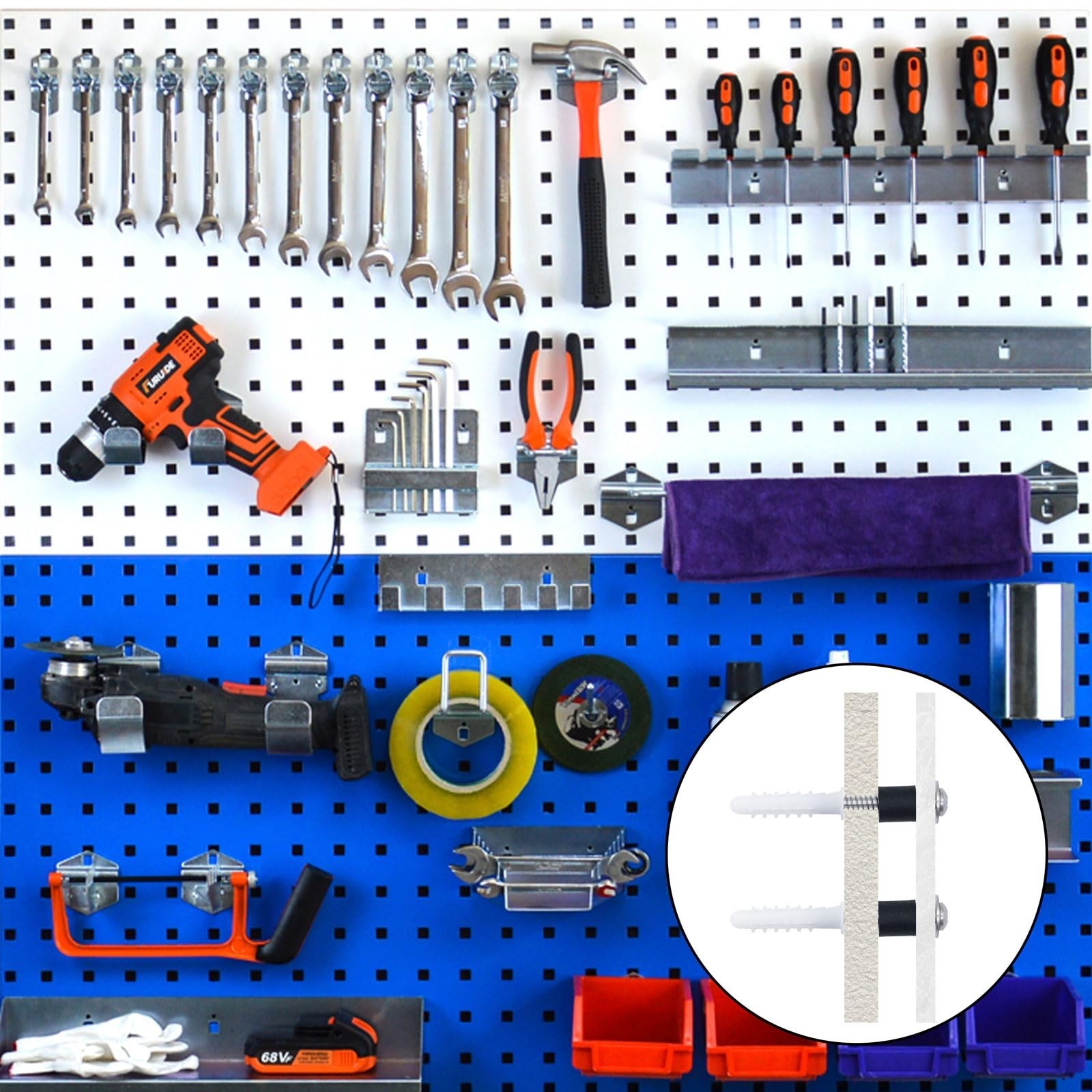 120 Pieces Pegboard Mounting Kit Wall Peg Boards Installation Accessories Peg…