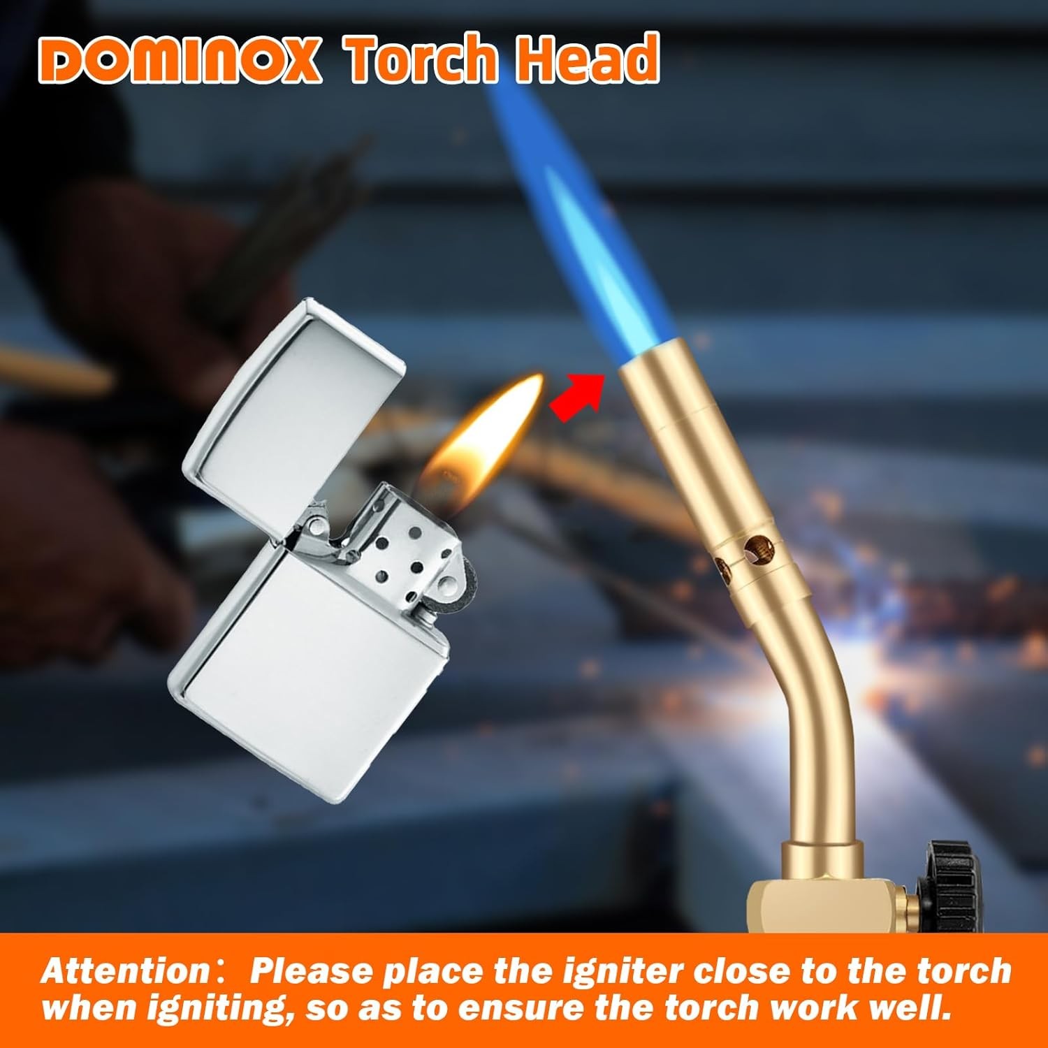 Manual Start Propane Torch Head Solid Brass Brazing Torch Fuel CGA60 Propane