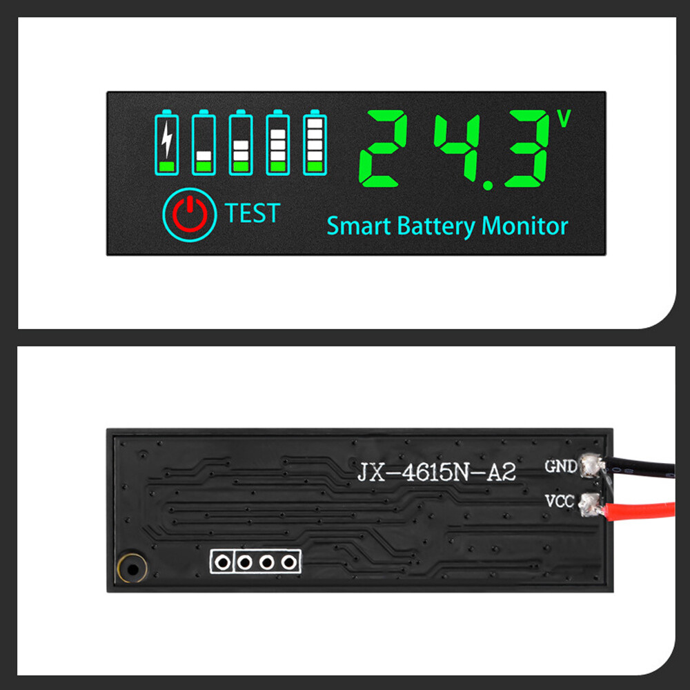 2pcs DC7-55V Lithium Battery Level Indicator Tester LED Voltage Power Monitor US