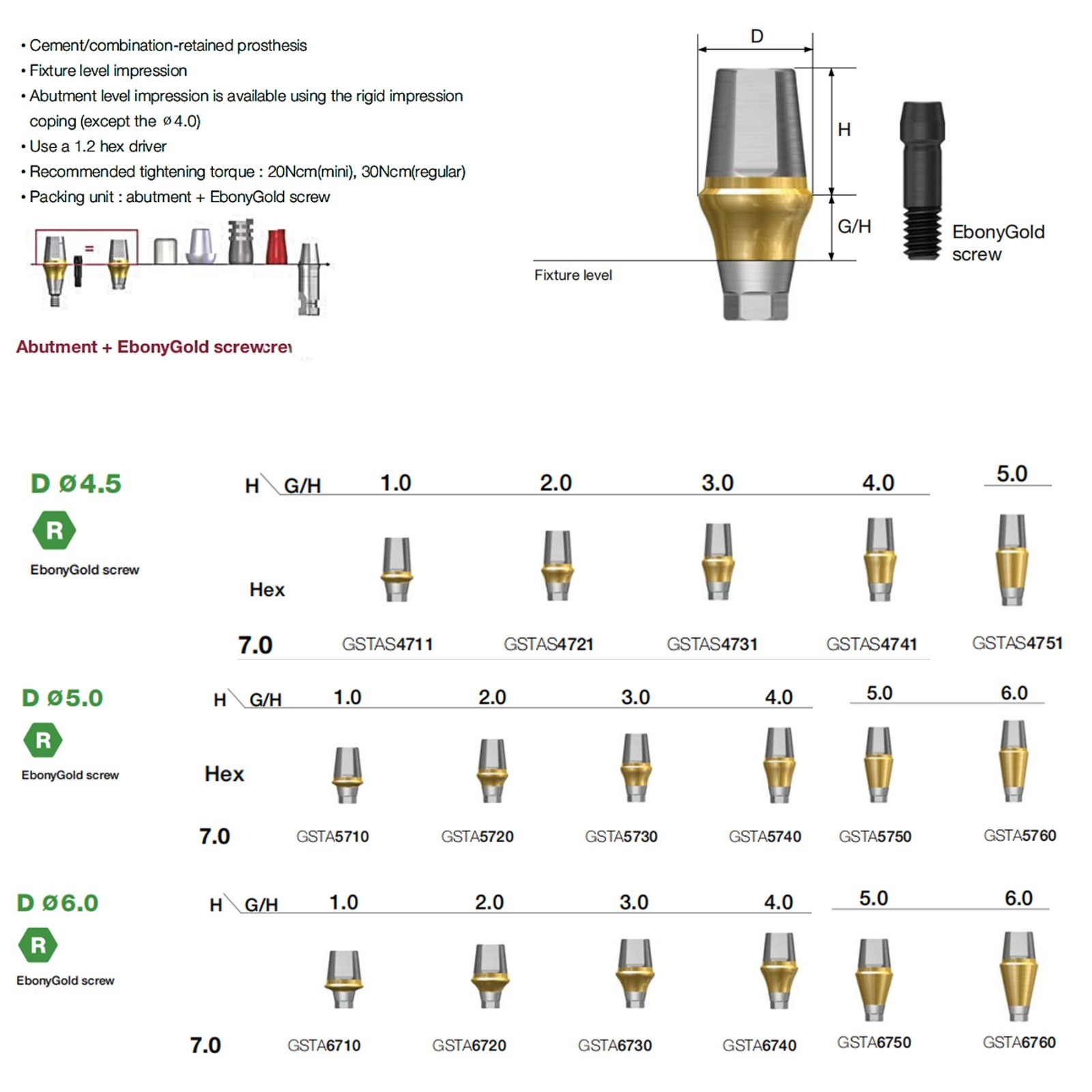 Titanium Pre-milled Straight Abutment 3.0mm GH Dental abutment fit Hiossen OSSTE