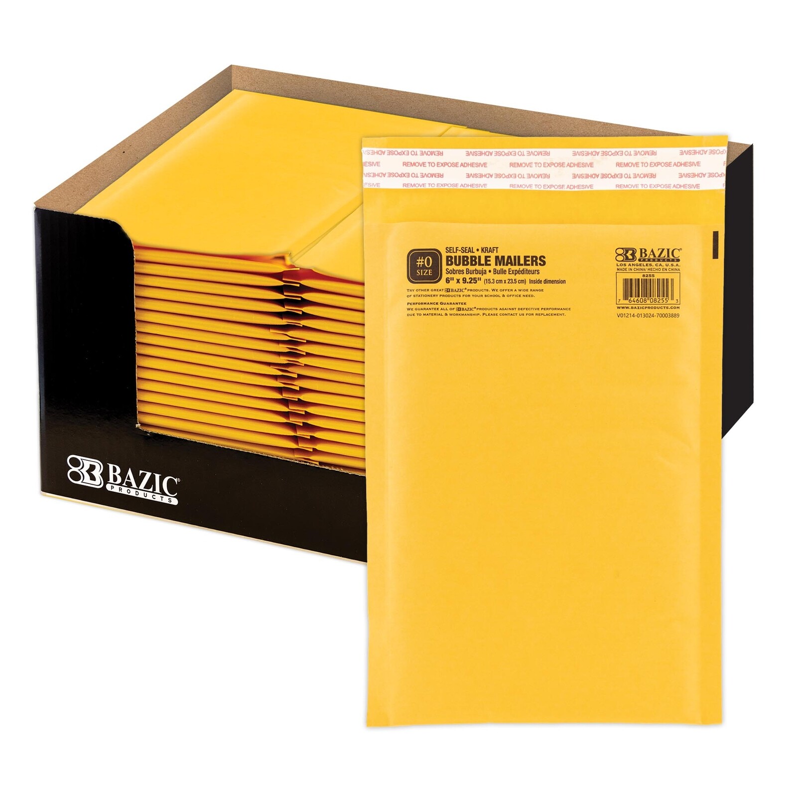 BAZIC 6″ X 9.25″ (#0) Self-Seal Bubble Mailers-pack of 50