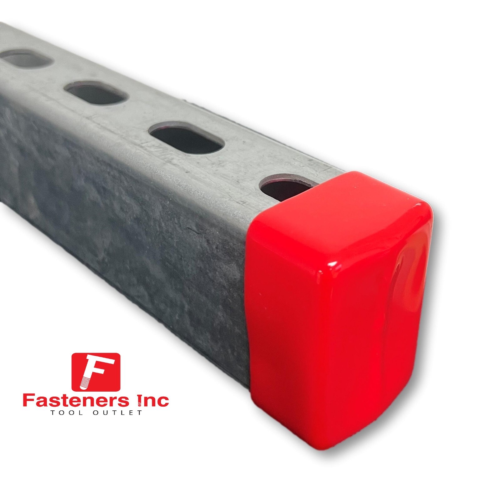 2-7/16″ X 1-5/8″ Red Safety End Cap Caps for Unistrut Channel Plastic / Vinyl