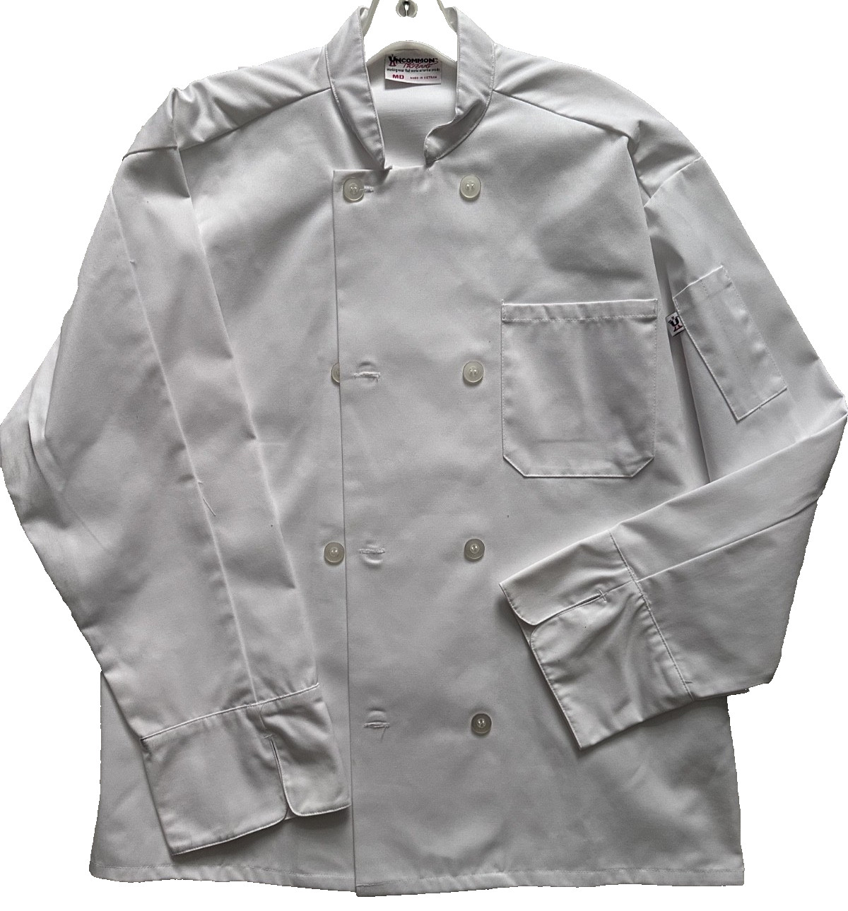 Uncommon Threads White Chef Coat Jacket 40-42 Medium 8 Button Style 0400 NEW