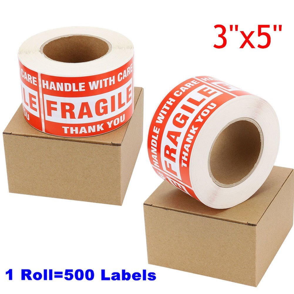 1-20 Rolls 3 x 5 Fragile Stickers Handle with Care Labels 500/Roll Free Shipping