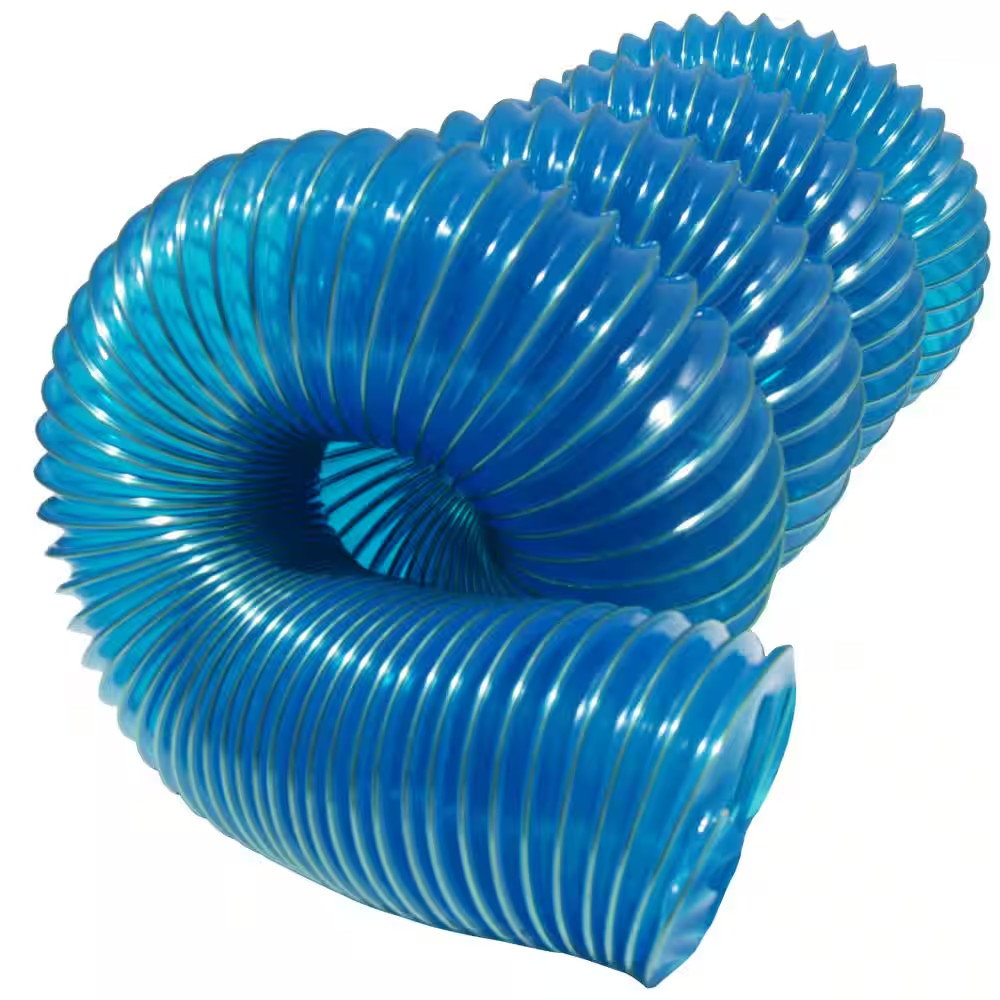 1.5 In. D X 12 Ft. PVC Flexduct Coil Flexible Ducting in Blue
