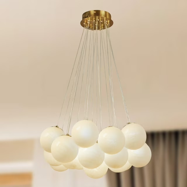 Modern 19-Light Glass Bubble Chandelier Globe Pendant Ceiling Hanging Light