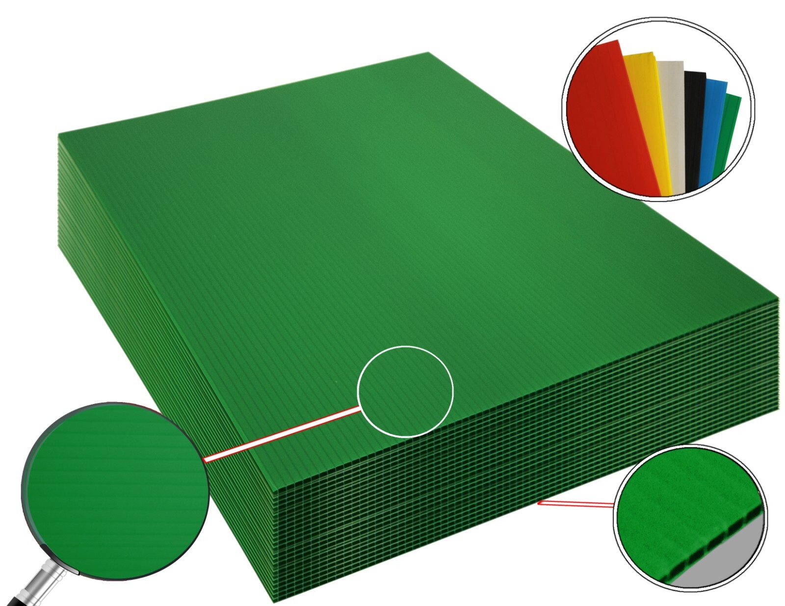 4mm Corrugated Plastic Sheets 18×24 24×36 24×48 36×36 Many Colors Coroplast Sign