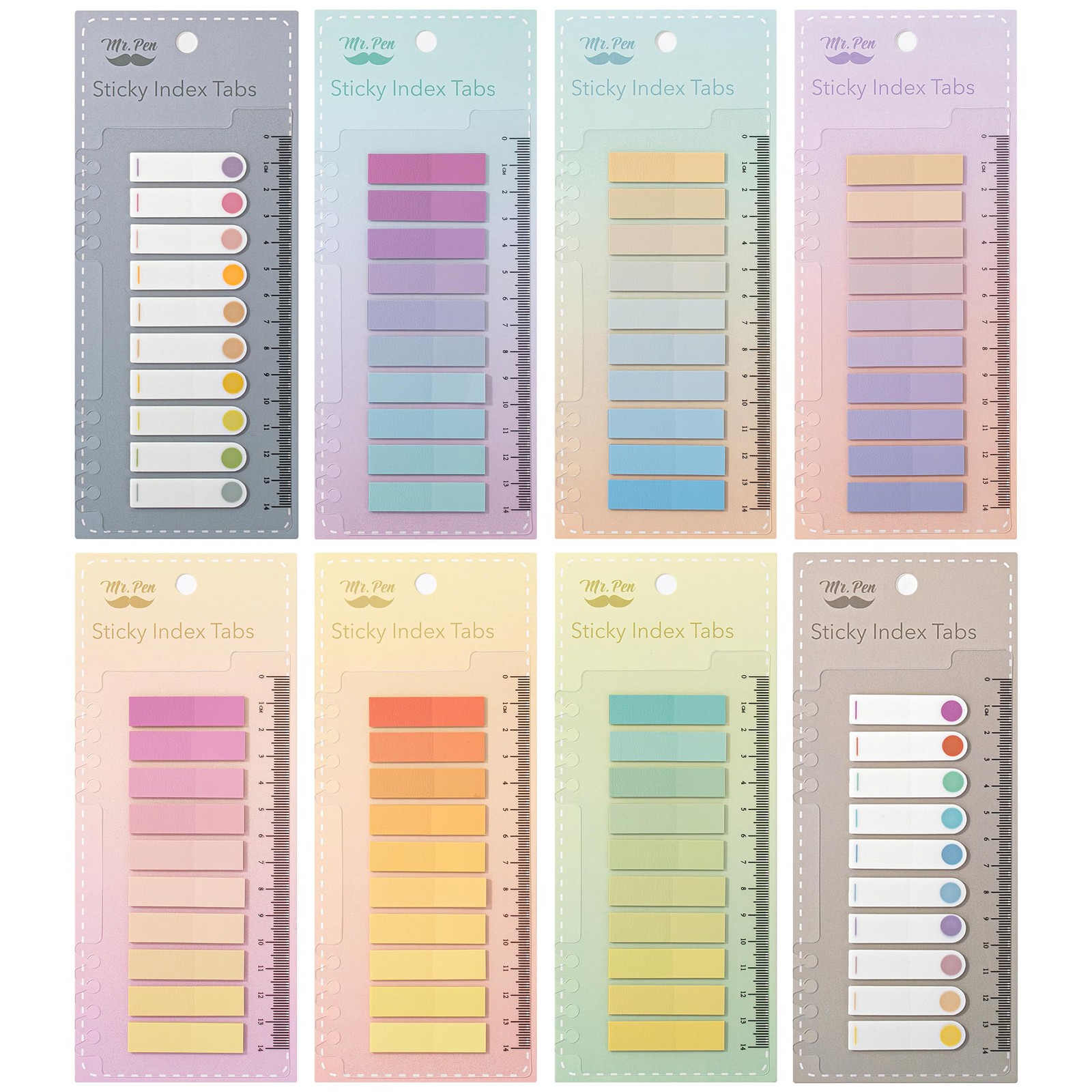 Colorful Sticky Tabs 1600 Count | Waterproof Translucent Page Markers