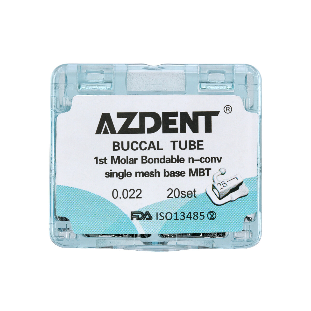 AZDENT Dental Orthodontic Buccal Tubes 1st Molar Bondable Non-Conv MBT/Roth .022