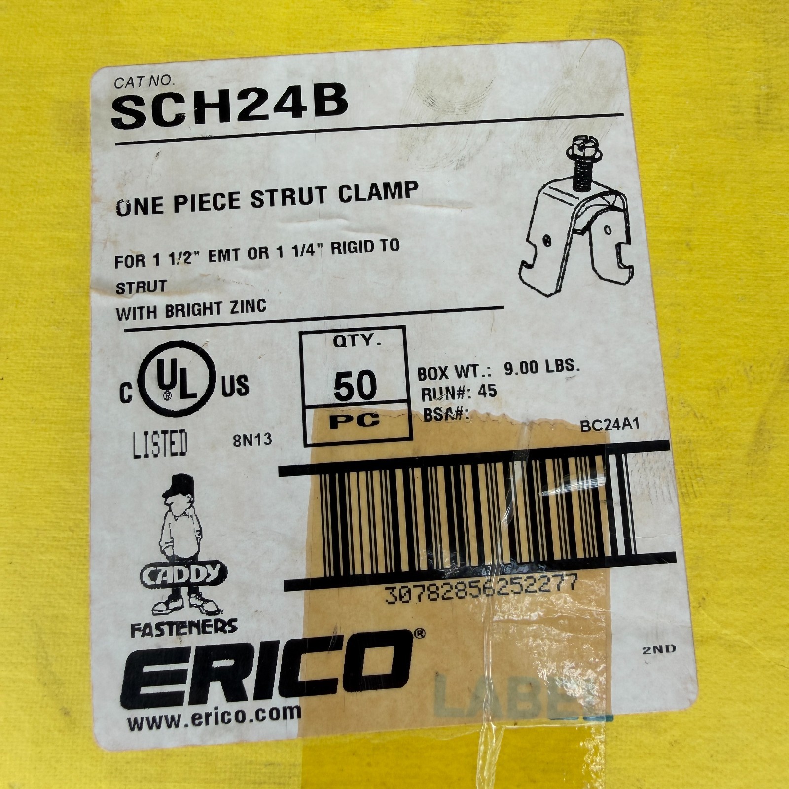 Lot of 31 Caddy Erico SCH24B One Piece Strut Clamp 1-1/2″ EMT or 1-1/4″ Rigid