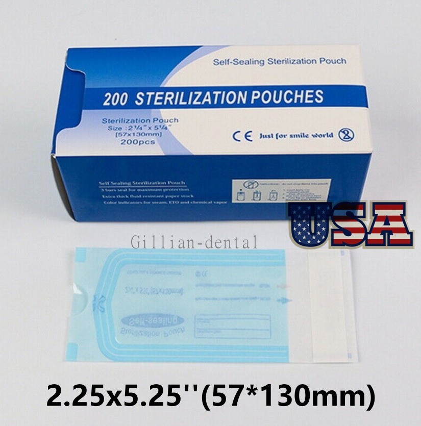200*Self Sterilization Pouches Disposable Pouch Sterilizer Bags Self-sealing Bag