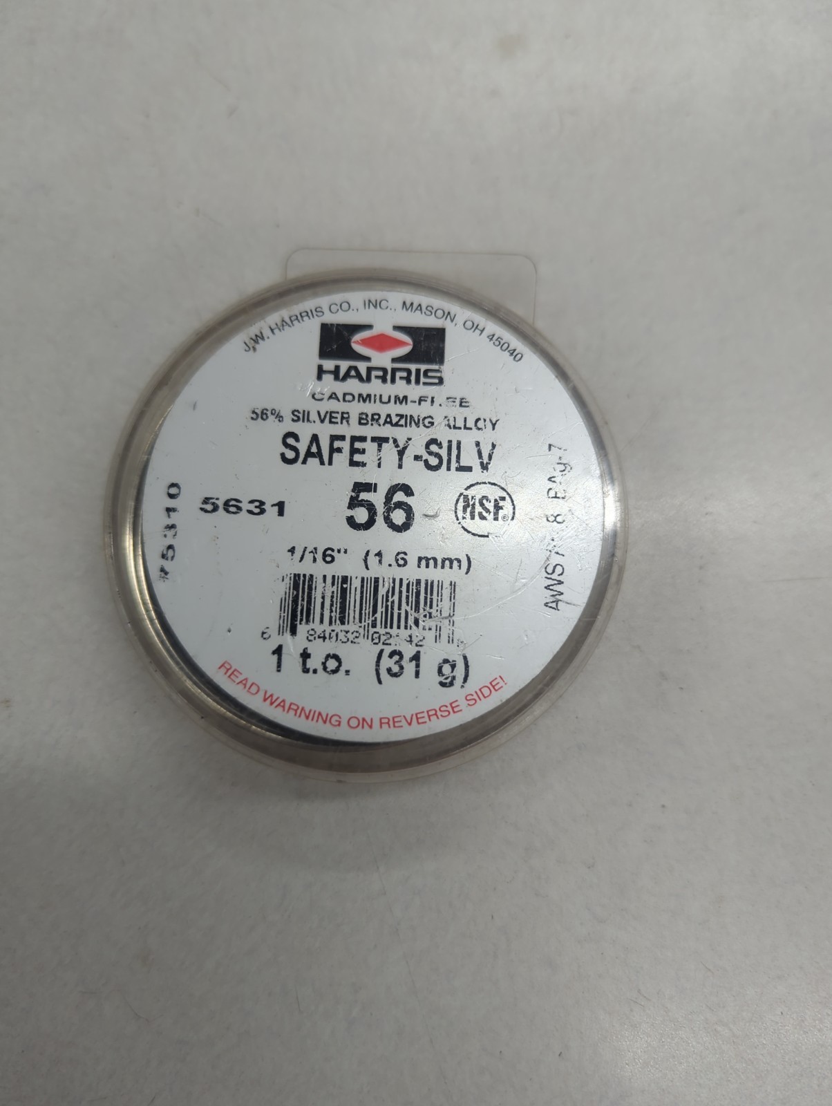 JW HARRIS 5631 Safety-Silv 56 Silver Solder Brazing Alloy