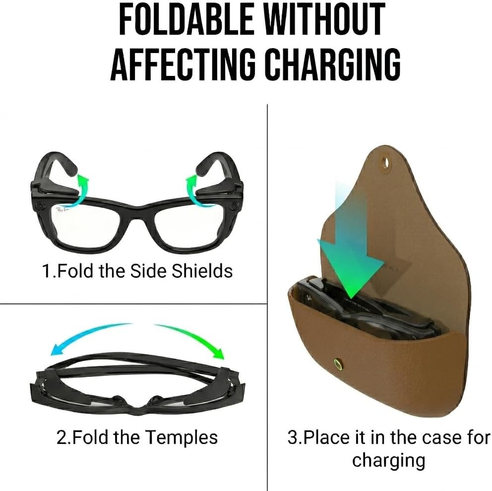 Hibloks Full Coverage Safety Glasses Black Side Shields for Ray-Ban Meta Gen 1 &
