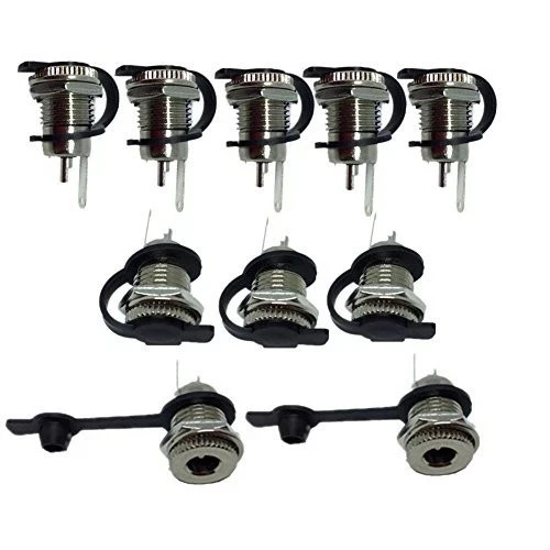 10Pack 5.5 x 2.5 MM 8-10A DC Power Jack Socket Threaded Female Mount Connecto…