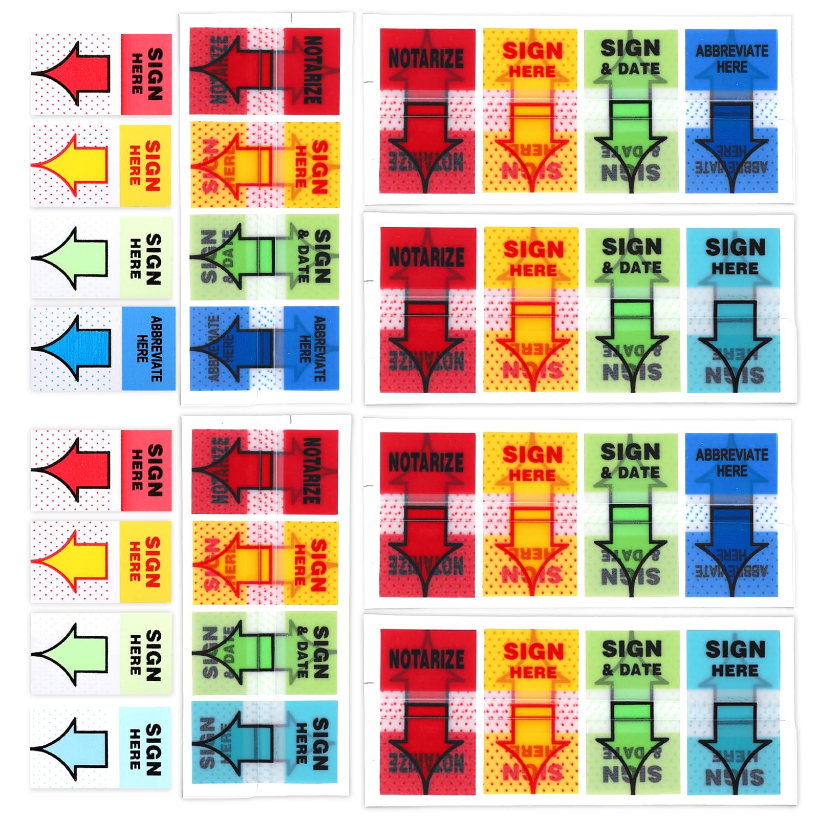 600 Pcs/6 Pack Sign Here Tabs, Colorful Adhesive Sign Here Flags Stickers, Ar…