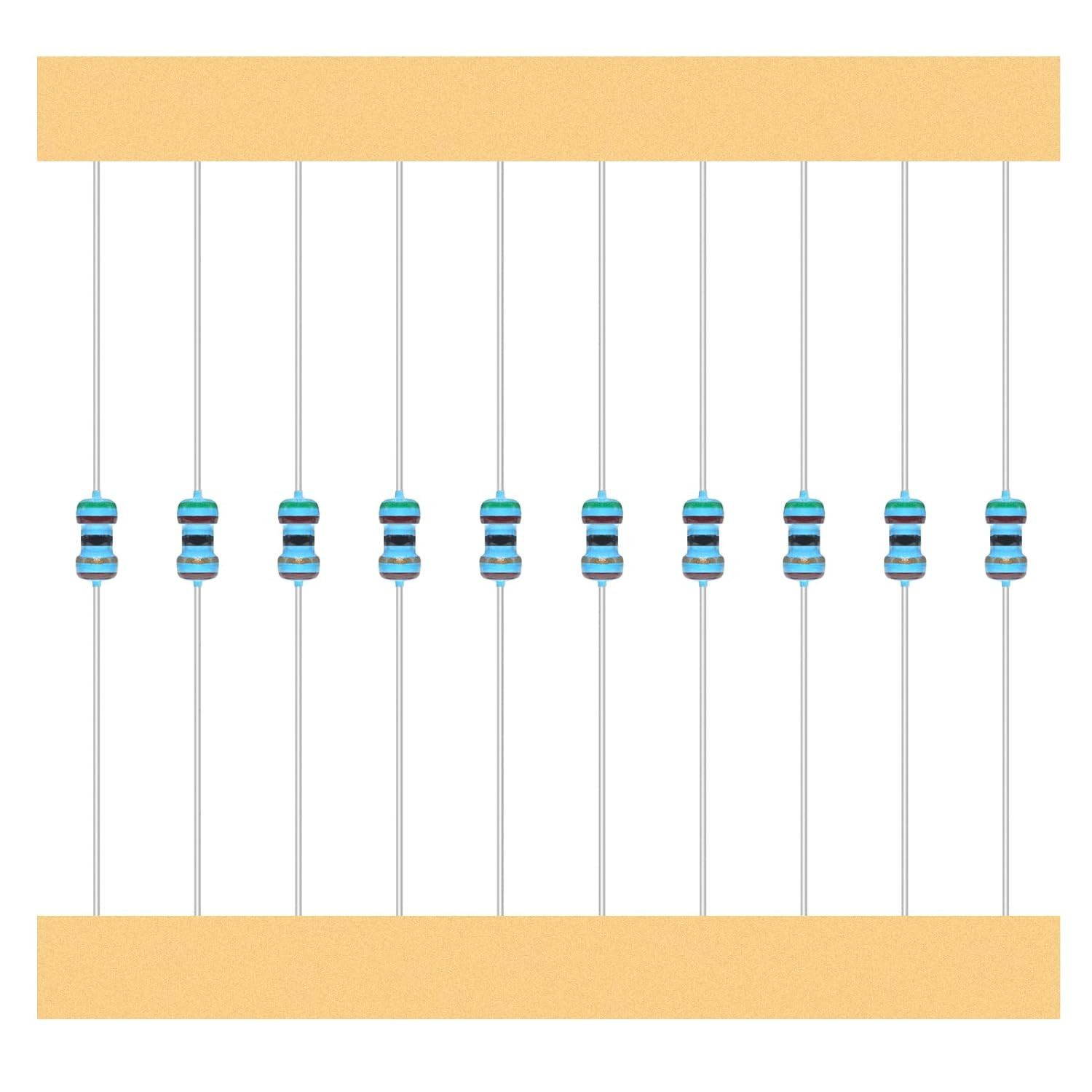 1/8W Metal Film Resistor Kit from 1 Ohm to 6.8M Ohm 48Values 1/8 Watt 1% Resisto