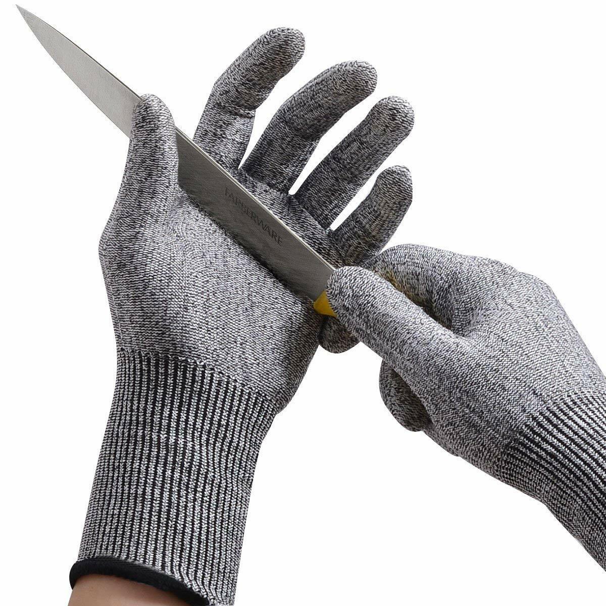 Cut Resistant Gloves Level 5 Safety Kitchen Cutting Wood Carving 2 Pair S/M/L/XL