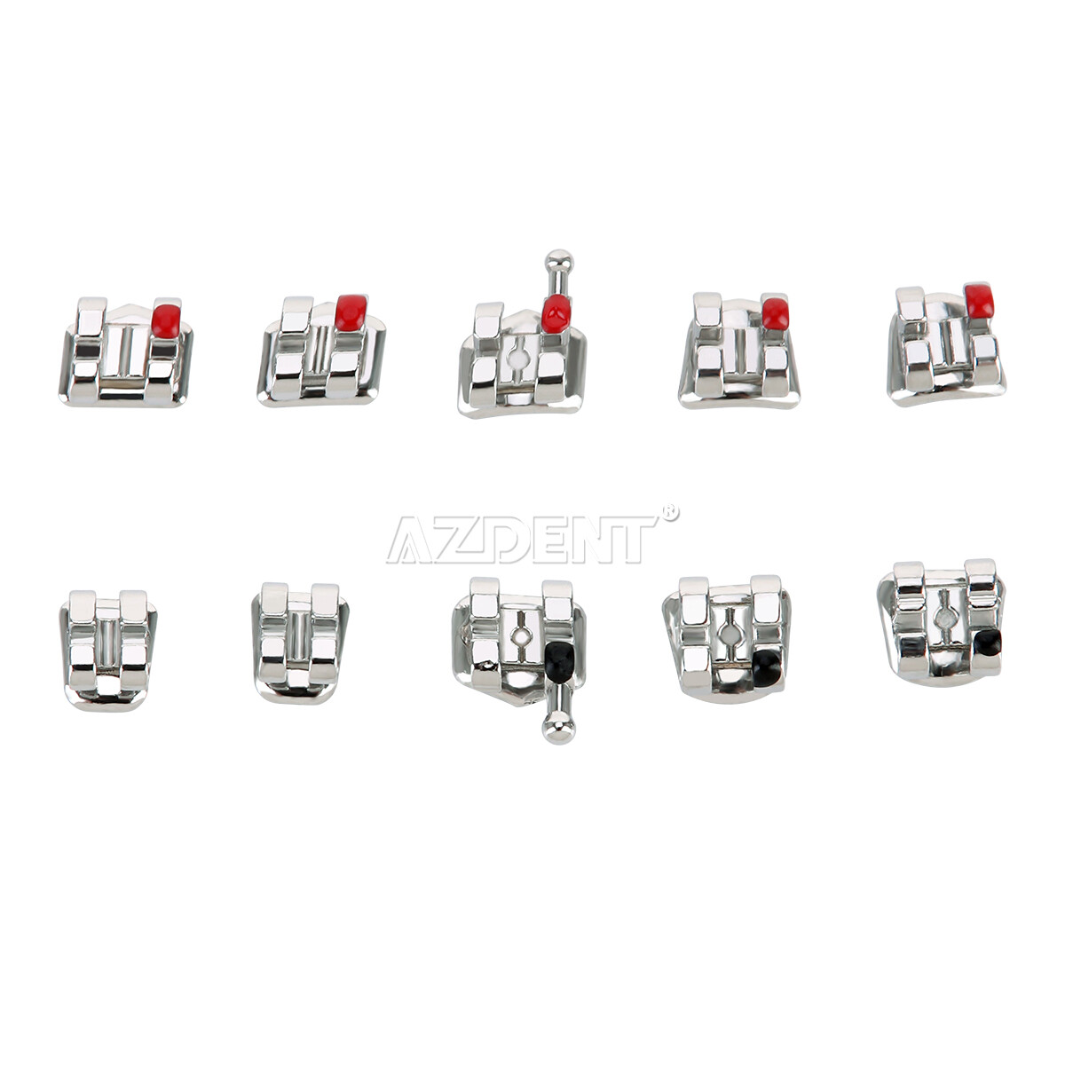 AZDENT Brackets de Ortodoncia Dental Standard Roth MBT 022/018 Ganchos 3/345