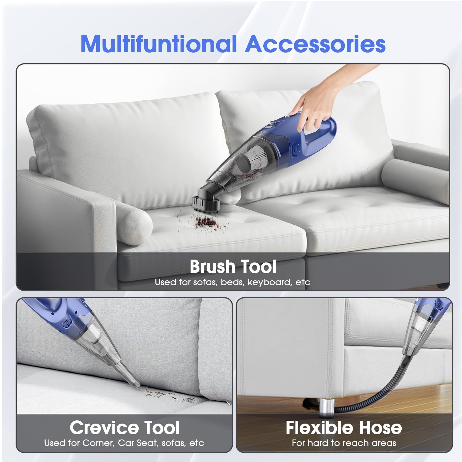 Yoohi Vacuum Cordless Mini Hand Held Vacuum Led Light 2025 Mins Runtime Usb
