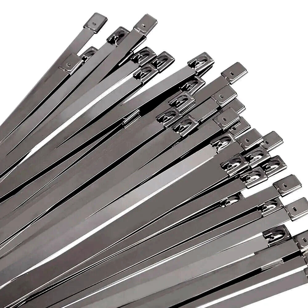 100-36″ 304 Stainless Steel Metal Zip Ties Self Locking Heavy Duty (4.6mm) Cable