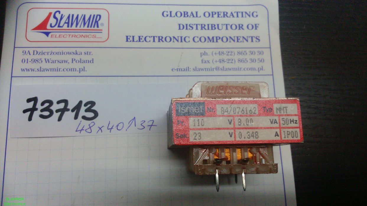 Ismet TRAFO BLOCK 110V 8VA 23V 0.348A MMT84-076162 transformer