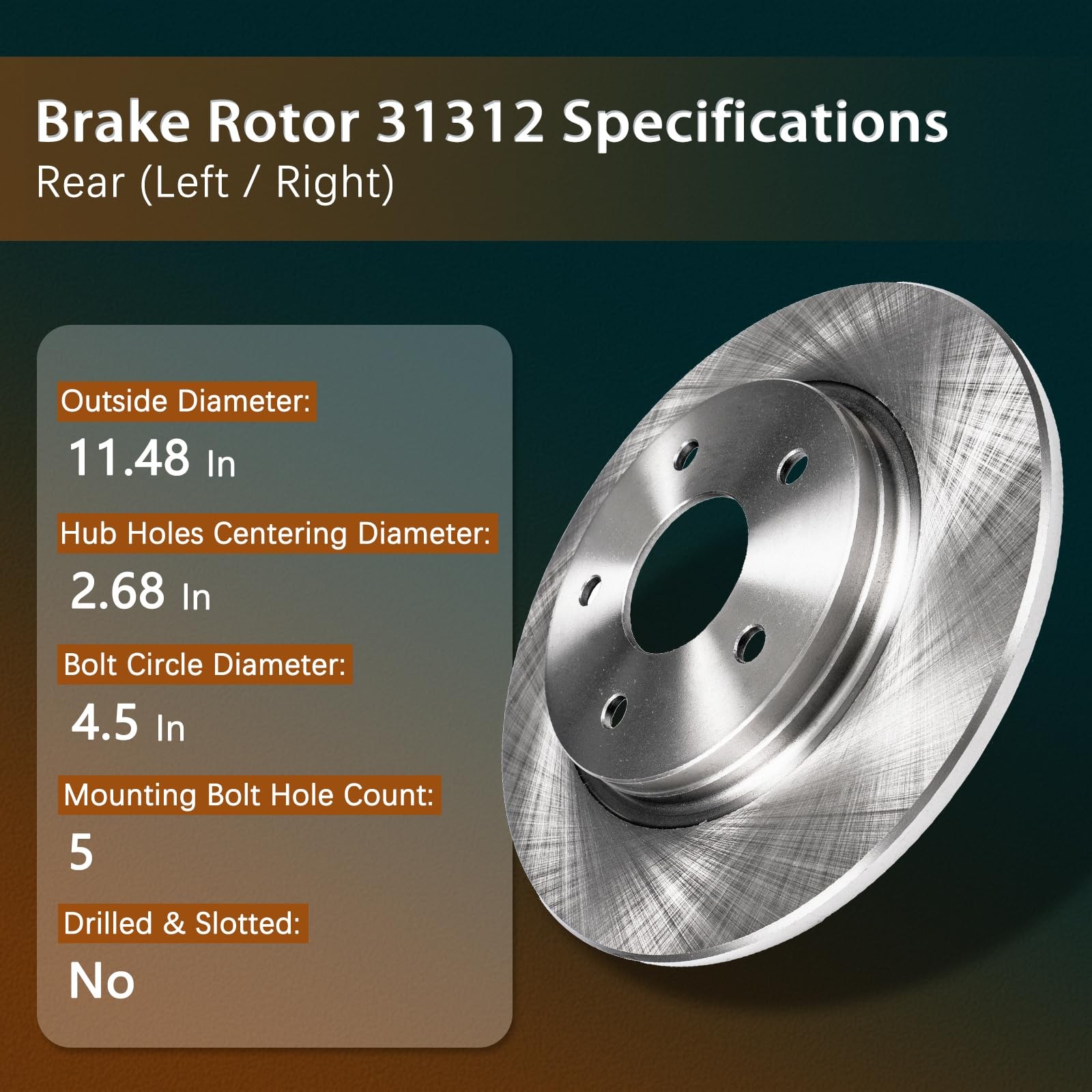 Front 11.65″ (296mm) and Rear 11.46″ (291mm) Brake Kit Compatible with 2007-2013