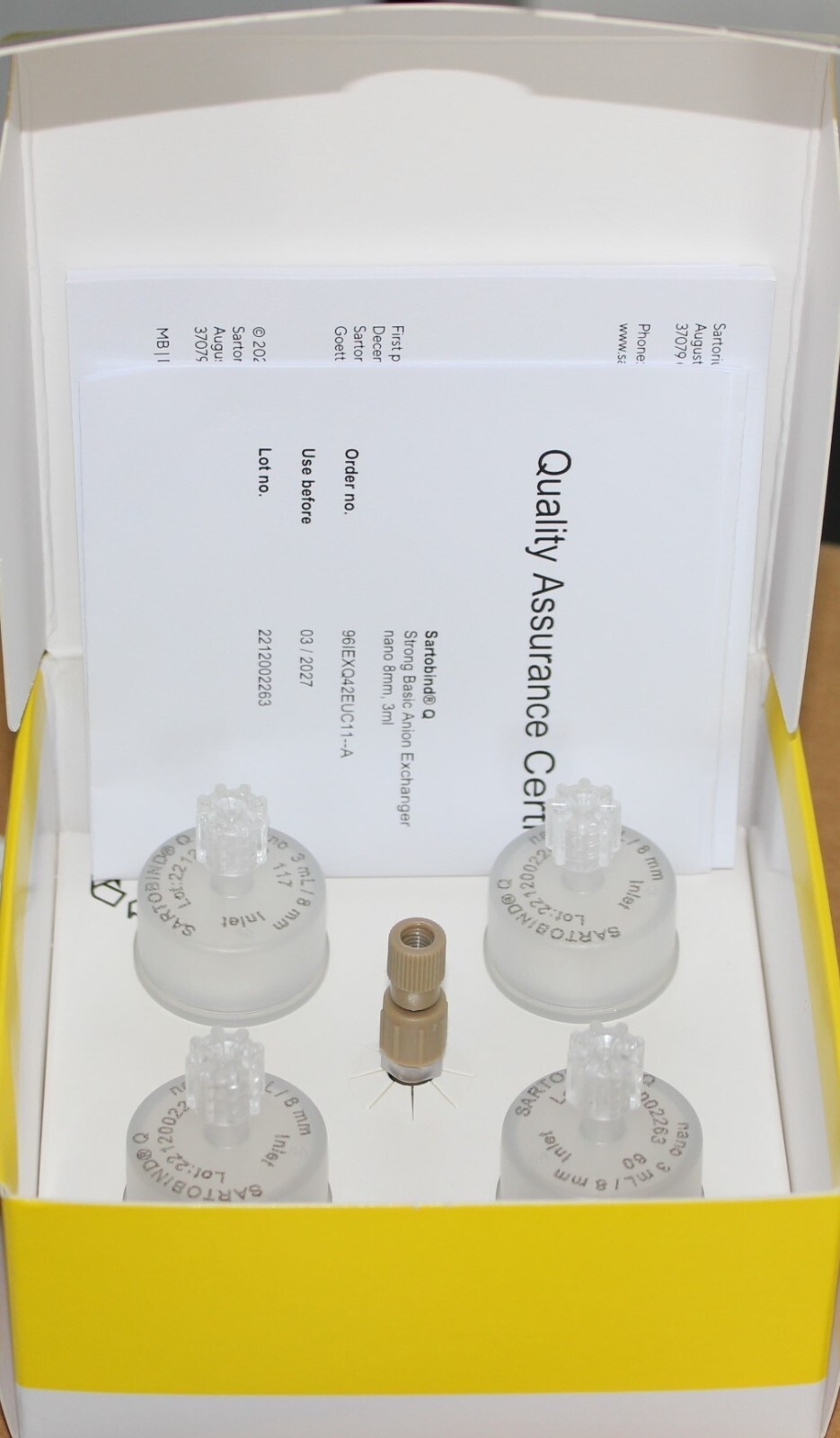 Satarius Sartobind Q Strong Basic Anion Exchanger Nano 8 mm bed height 3 ml