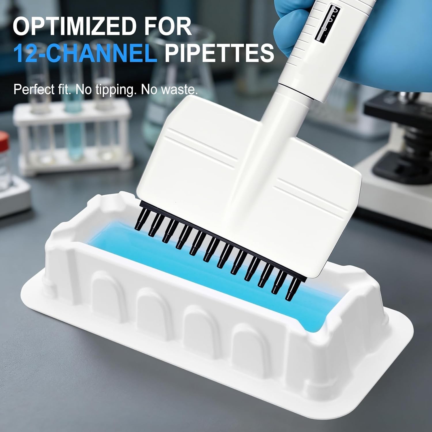 100 Pcs 25mL Reagent Reservoir Non-Sterile for 8-Channel Pipettes Dual-Sided US