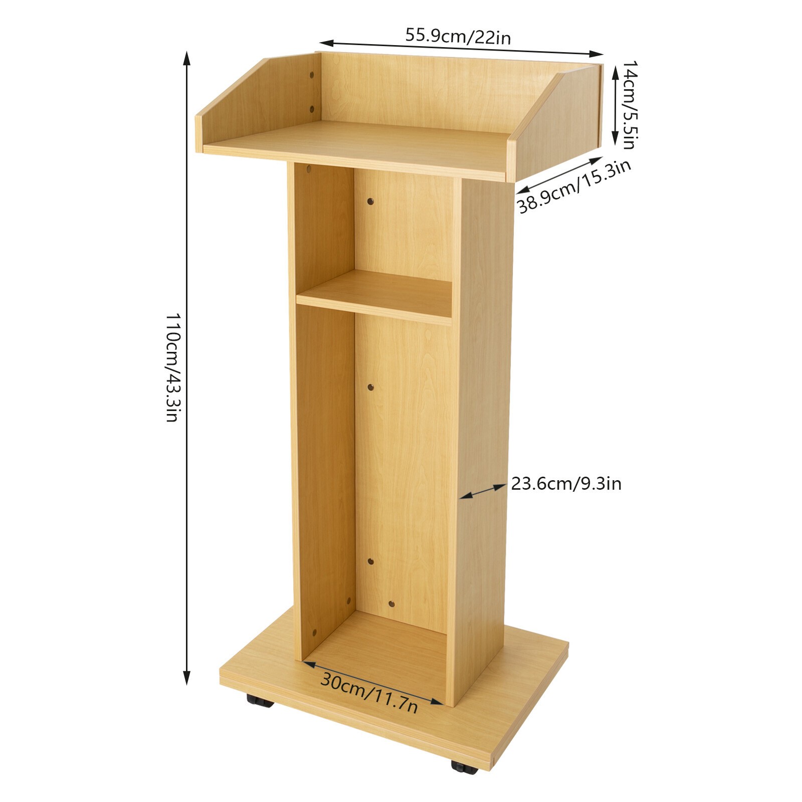 Mobile Conference Presentation Stand, Portable Classroom Standing Desk Podiums