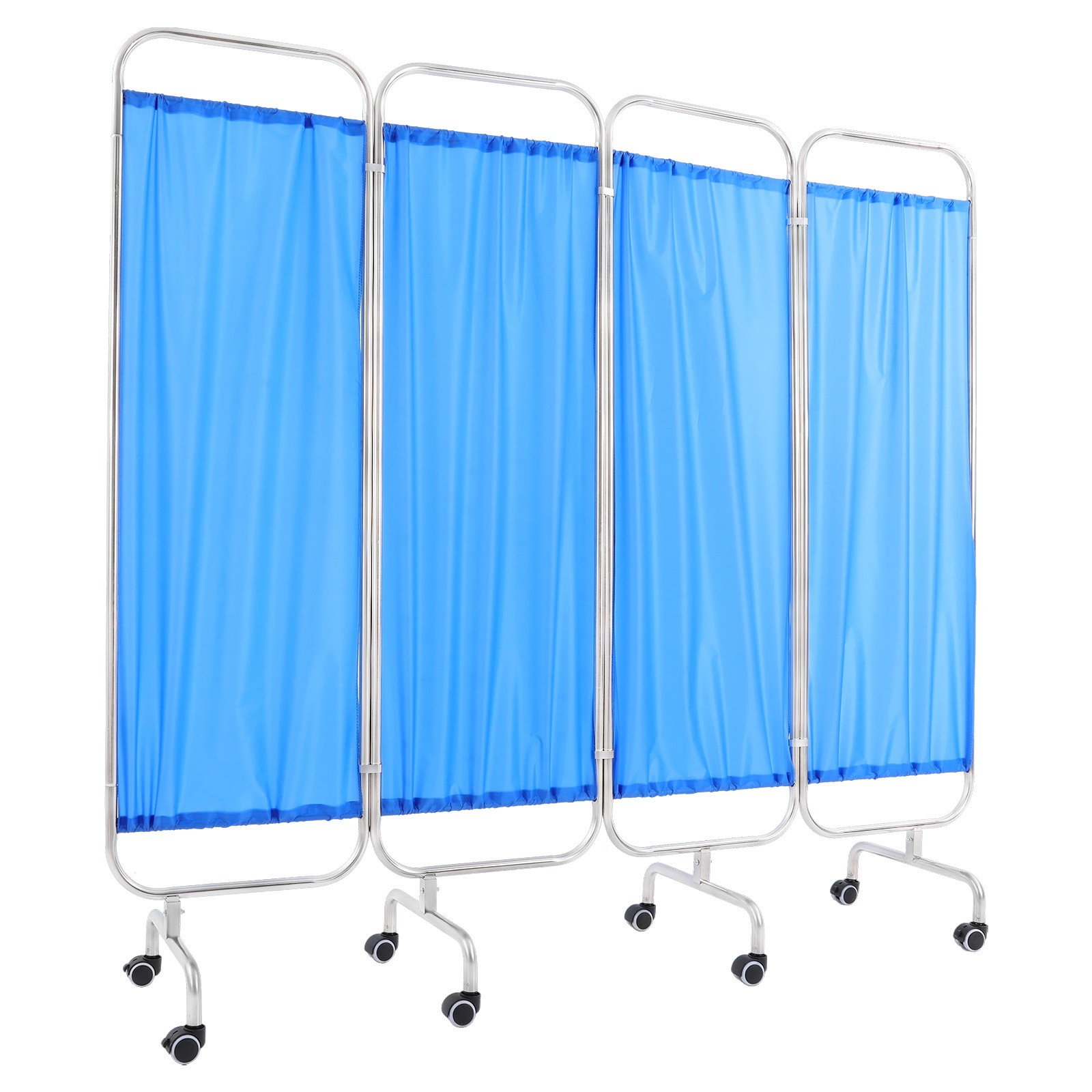 Blue Medical Privacy Screen Waterproof Oxford Cloth Privacy Screen With 8 Wheels