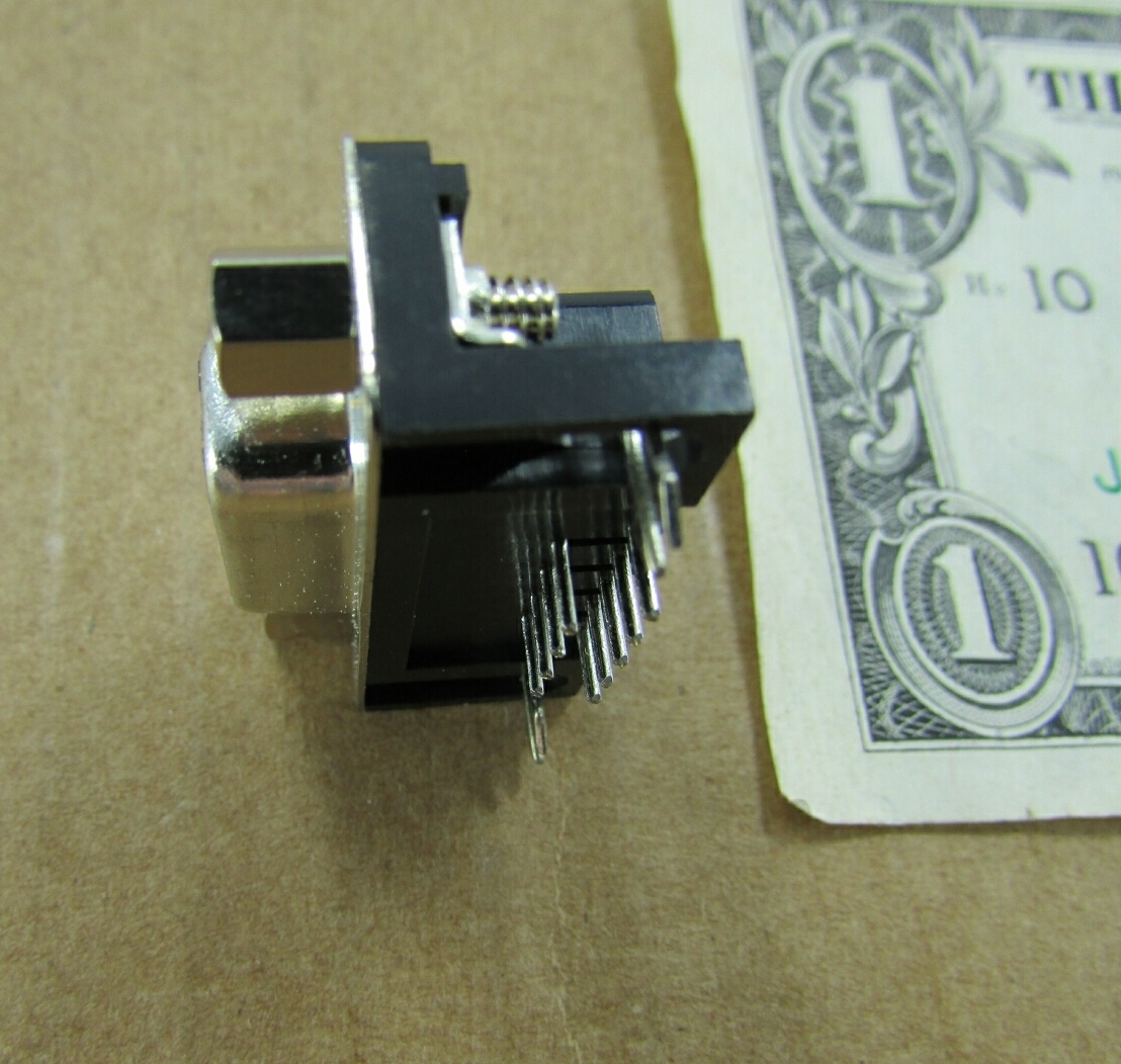 10 Female D-Sub Connectors DE-9 Pin Angle PC Board Mount Screw Terminal PCB