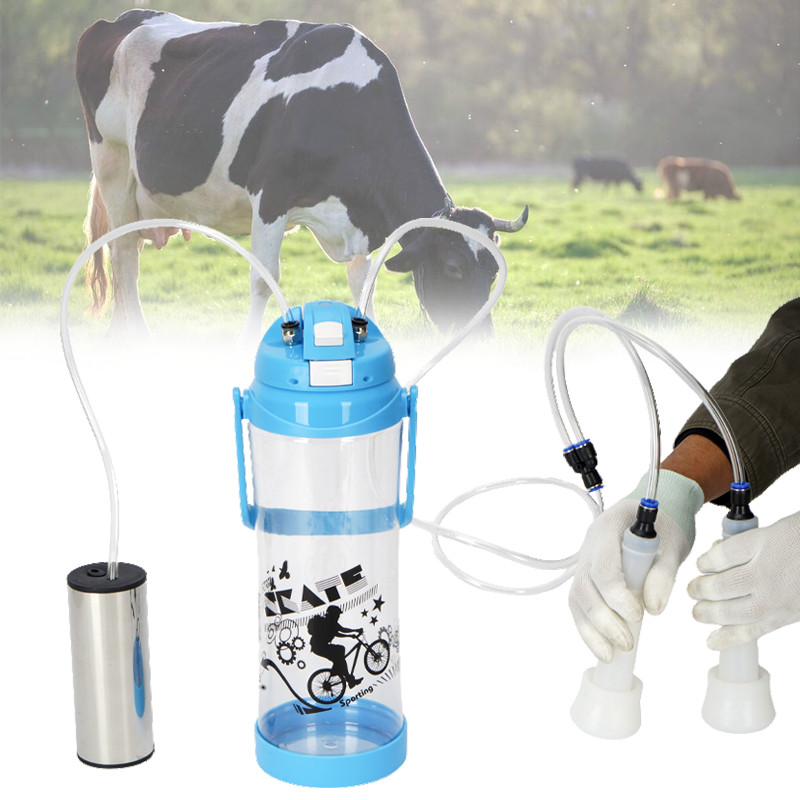 3L Dual Head Milking Machine For Cow Sheep Goat Portable Milker With Vacuum Pump