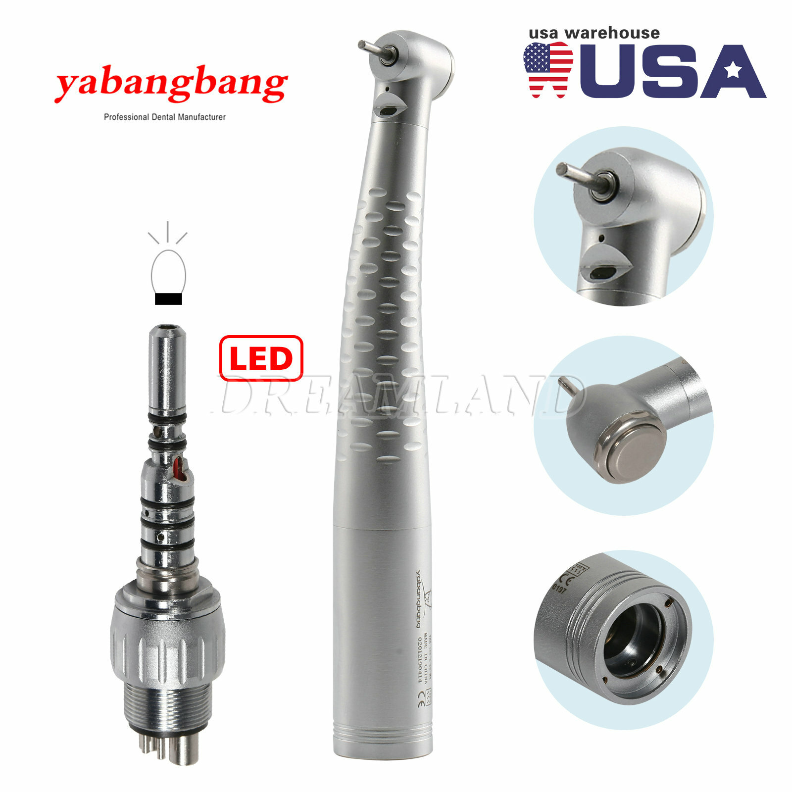 Dental Fiber Optic Handpiece / with Quick Coupler 6 Hole SALE