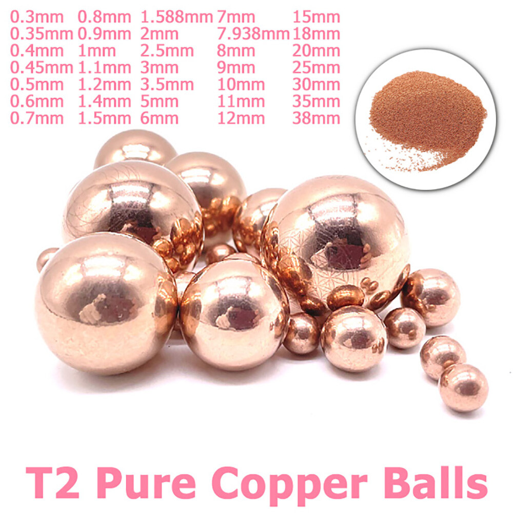 Pure Cupper Balls Solid Precision Ball Smooth Sphere Beads Φ 0.3mm-38mm 99.9% Cu