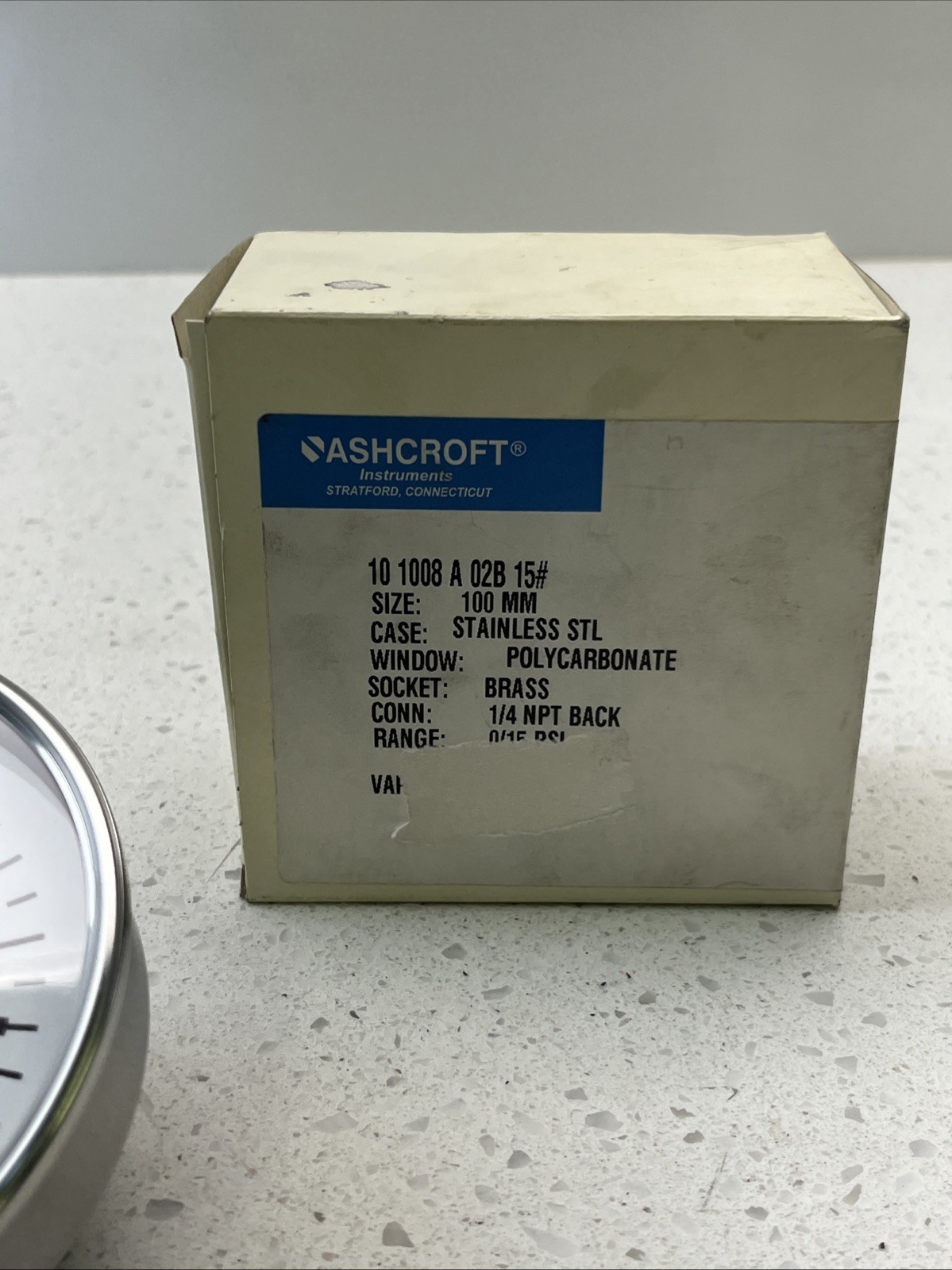 Ashcroft 10-1008-A-02B-15 Pressure Gauge 100mm 1/4in Npt 0-15 PSI (LA60D)