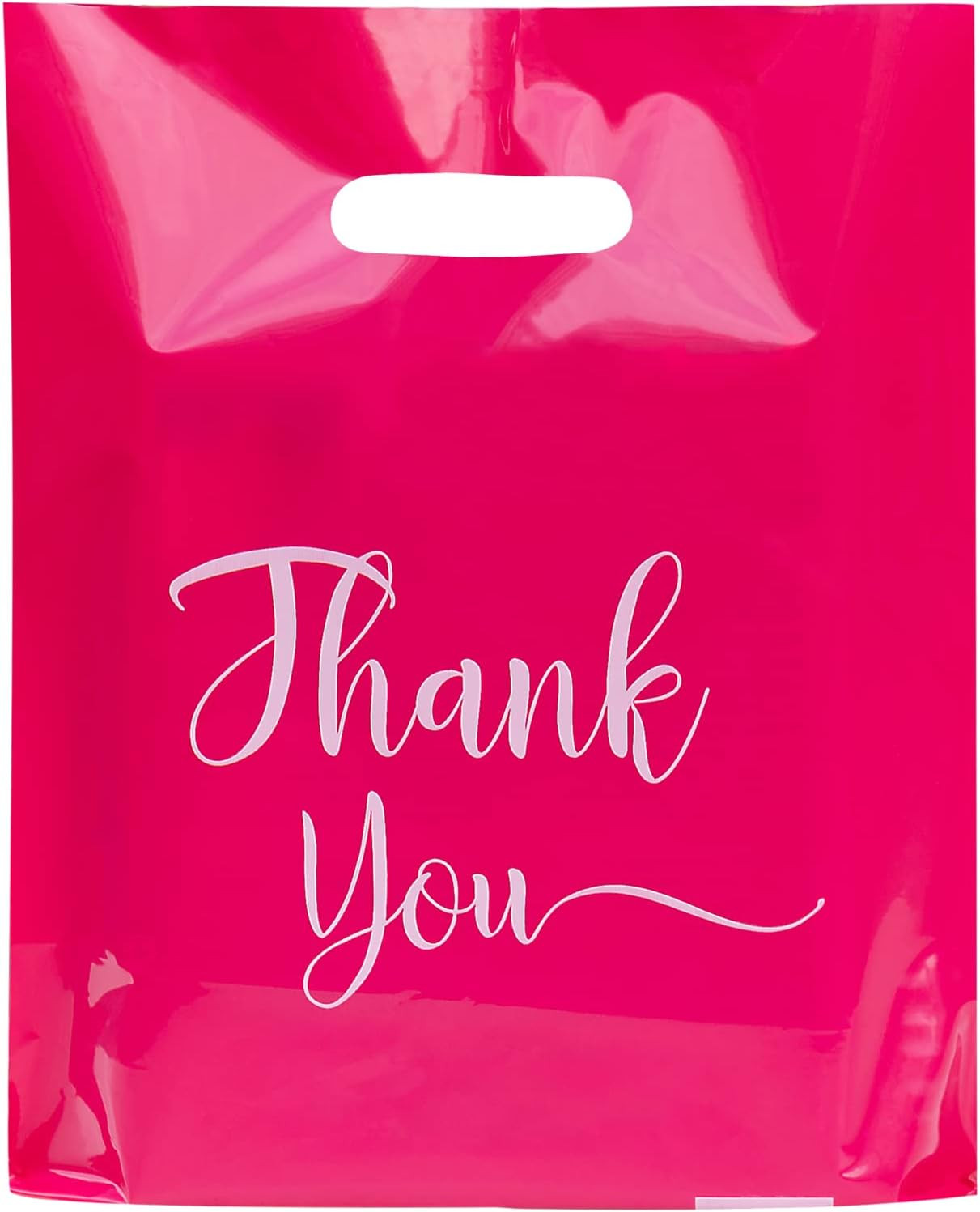Thank You Bags, 100 Pack Bulk Plastic, Merchandise Bags for Packaging Products,