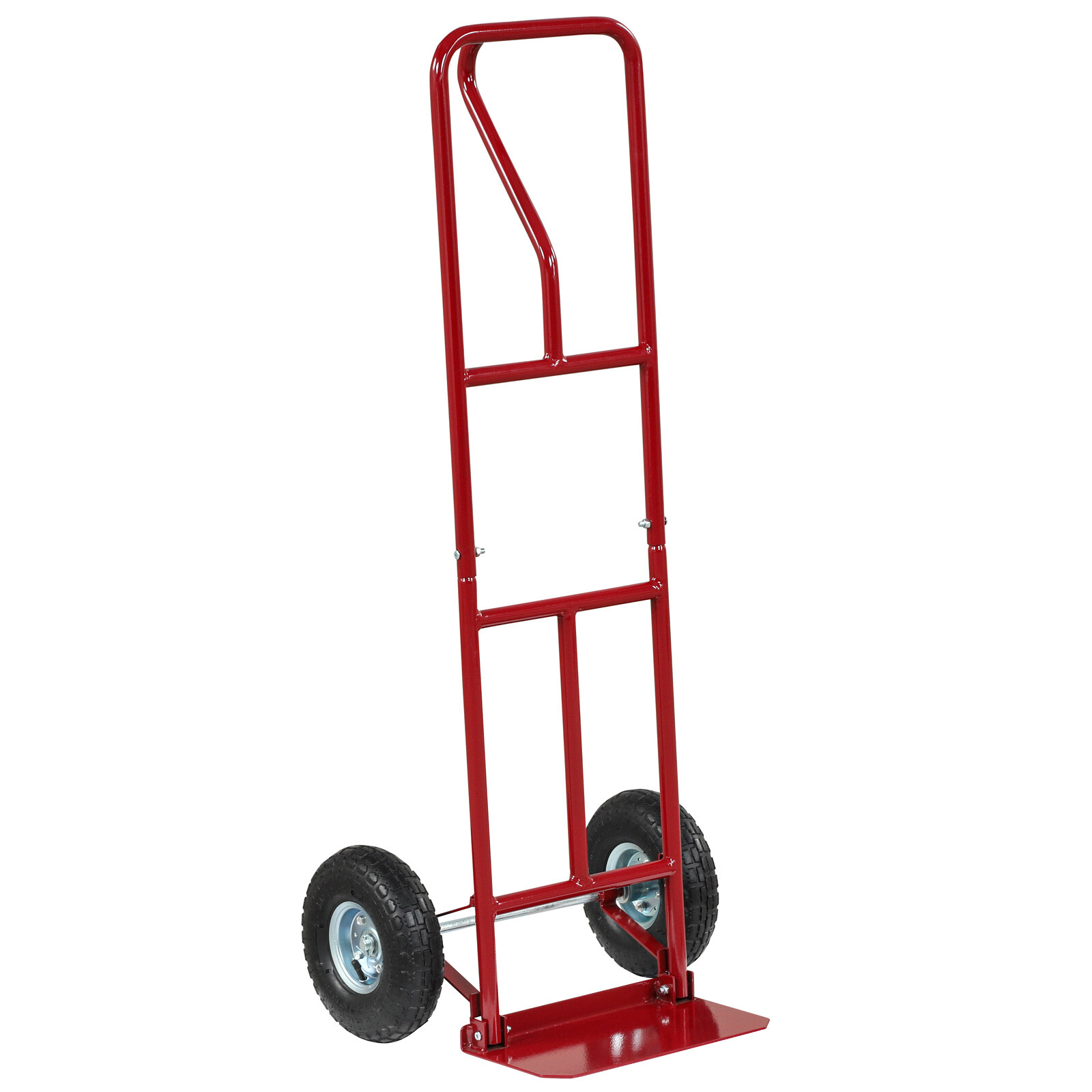 Heavy-Duty Hand Truck with P-Shaped Handle for Home Warehouse Garage Red