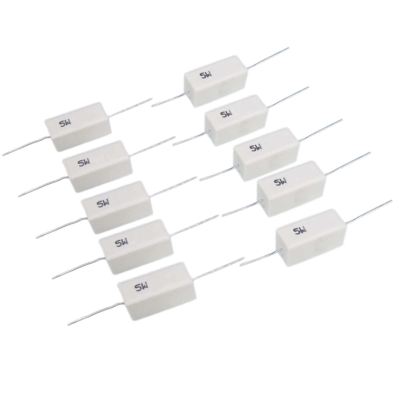 US Stock 10pcs 100 ohm 100RΩJ 5 watt Axial Ceramic Cement Power Resistor 5W
