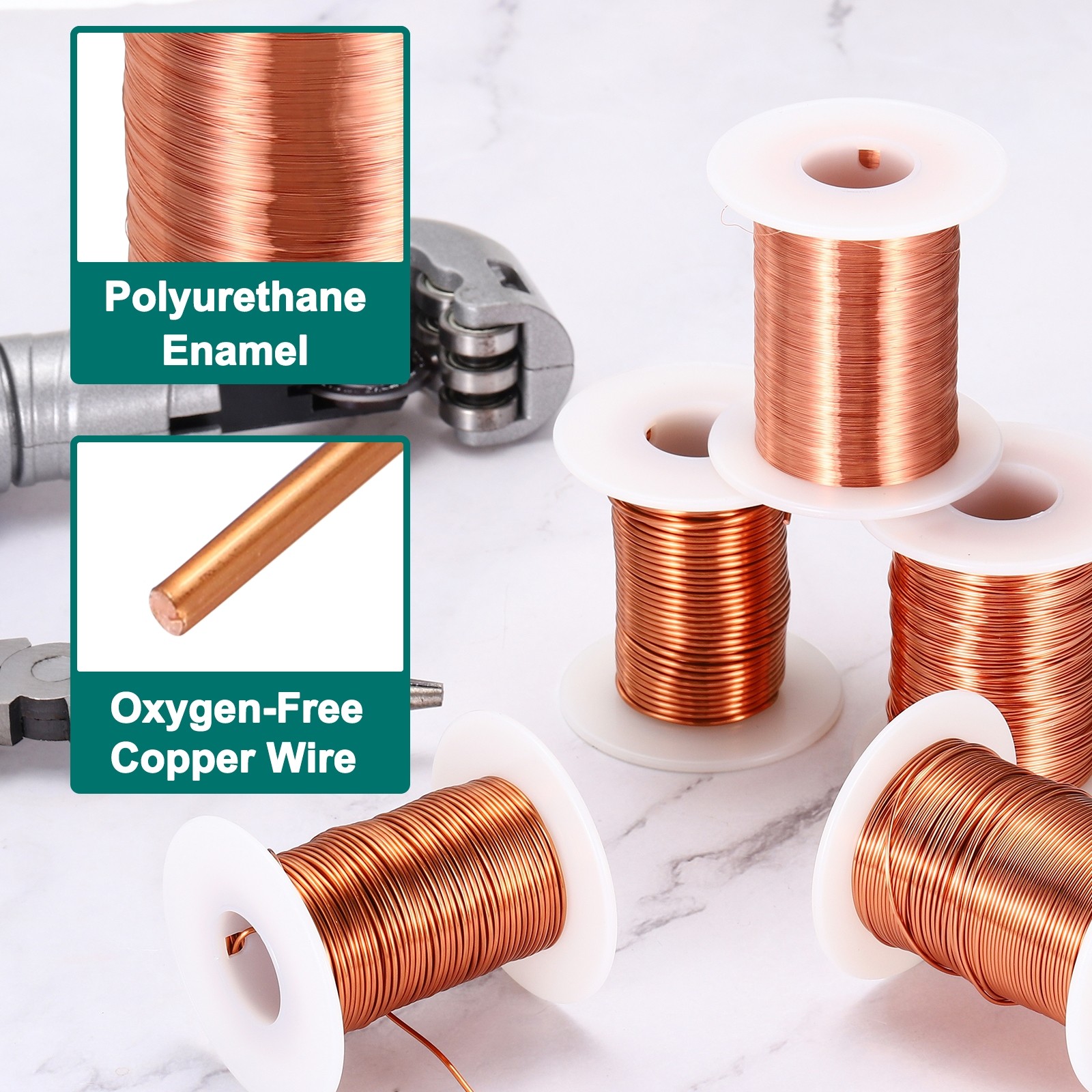 40 AWG Magnet Wire 40 Gauge Enameled Copper Wire 2 oz Magnetic Coil 155C(311F)