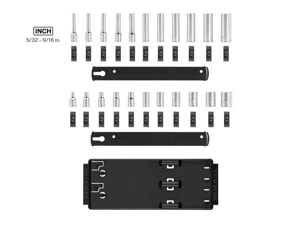 Tekton 1/4 Inch 12 Point Socket Set, 22 Pieces (5/32-9/16 Inch)