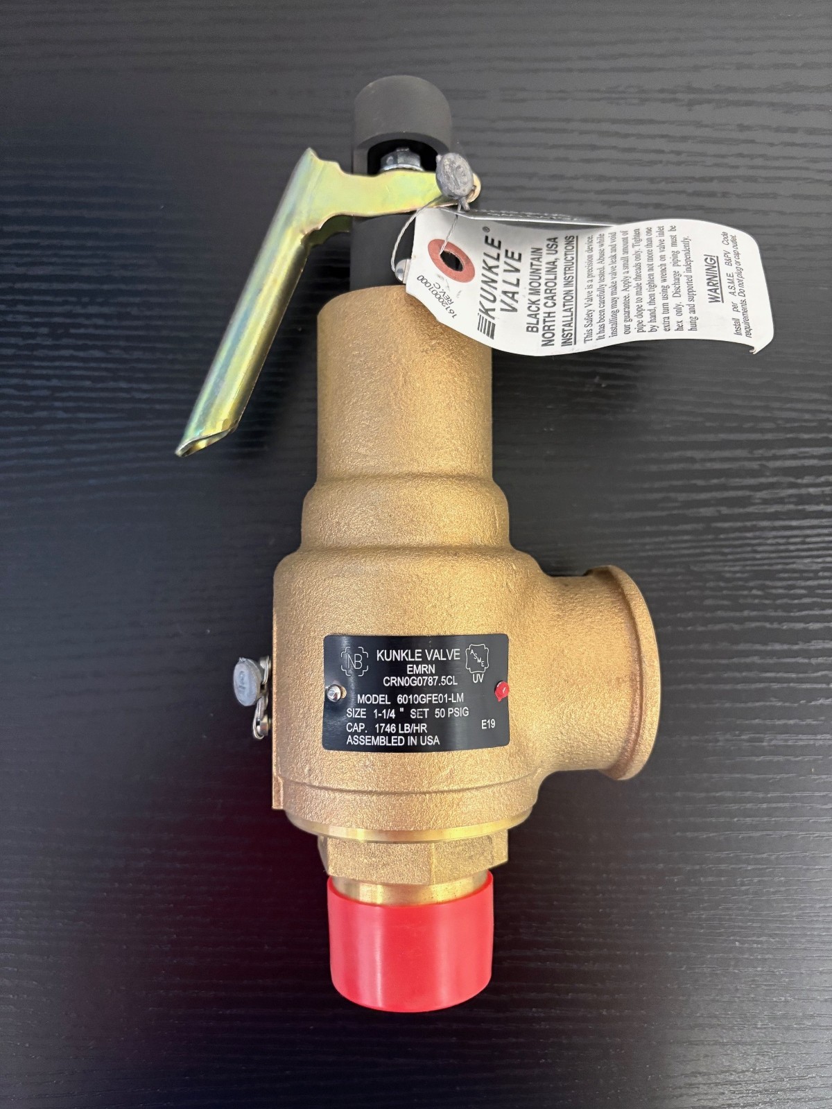 Kunkle Safety Relief Valve 1,748 LB/HR 50 PSI 1-1/4″ X 1-1/2″ 6010GFE01-LM-0050