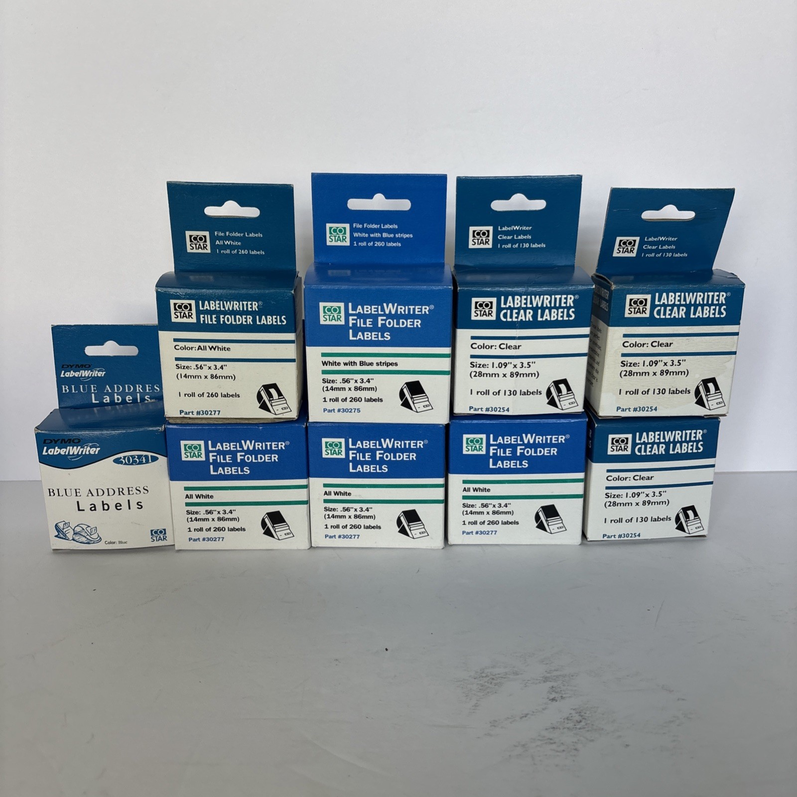 9 Dymo File Folder Labels 30277 30275 Thermal Printer Roll 30254 LOT