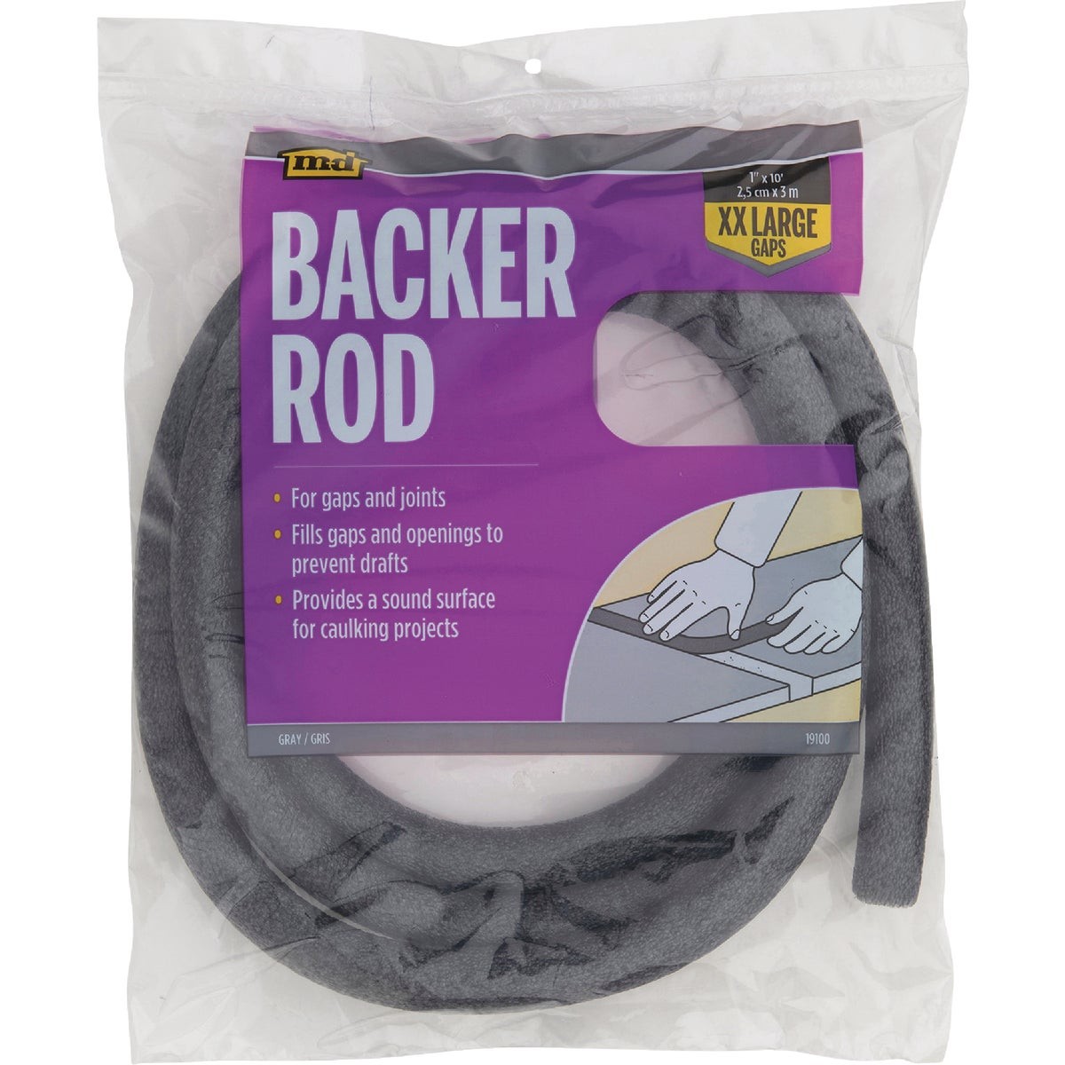 M-D Building Products 10 Ft. Gray Foam Backer Rod for XX-Large 1 In. Gaps and