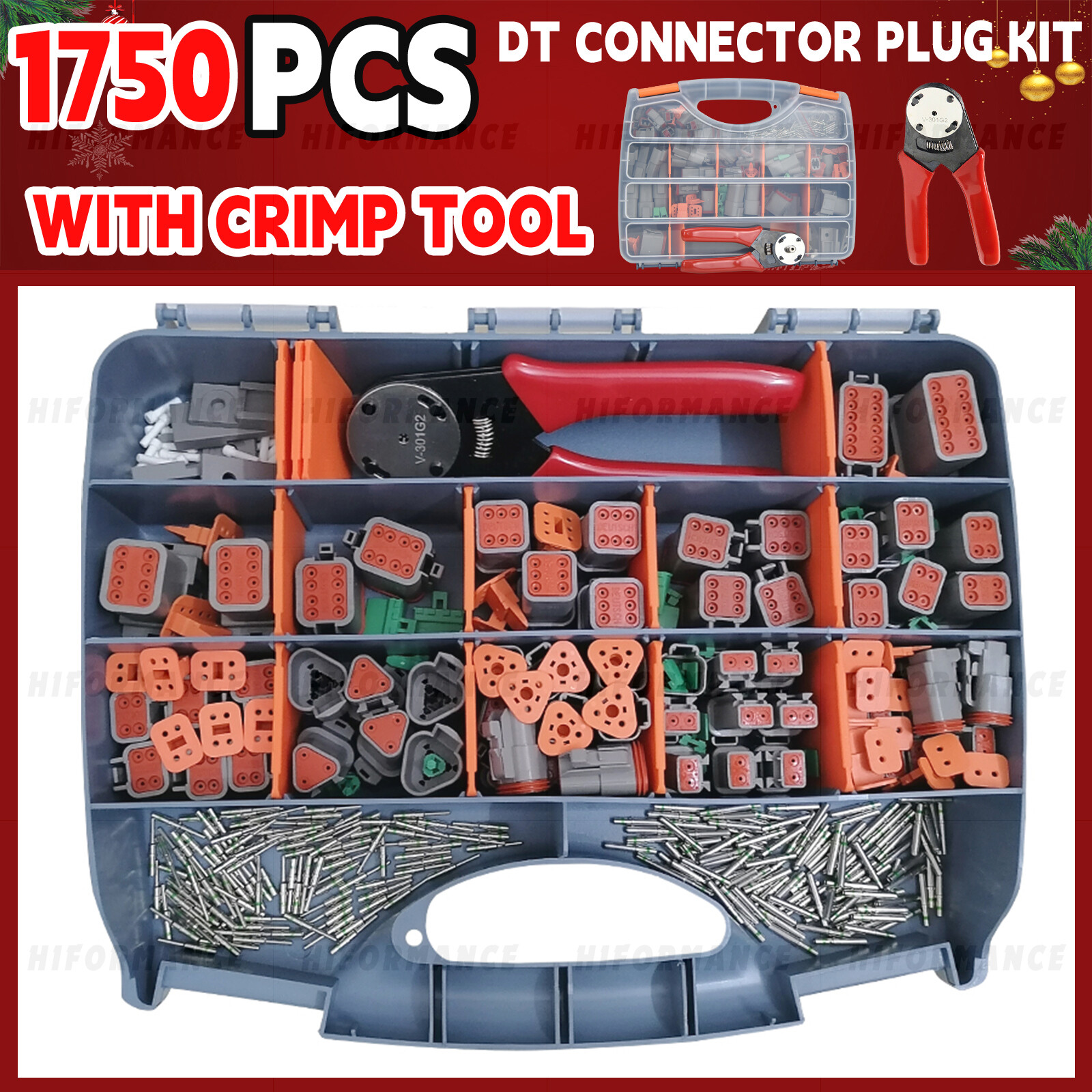 NEW 1750PCS Deutsch DT Connector Plug Kit With Deutsch Crimp Tool Auto Marine