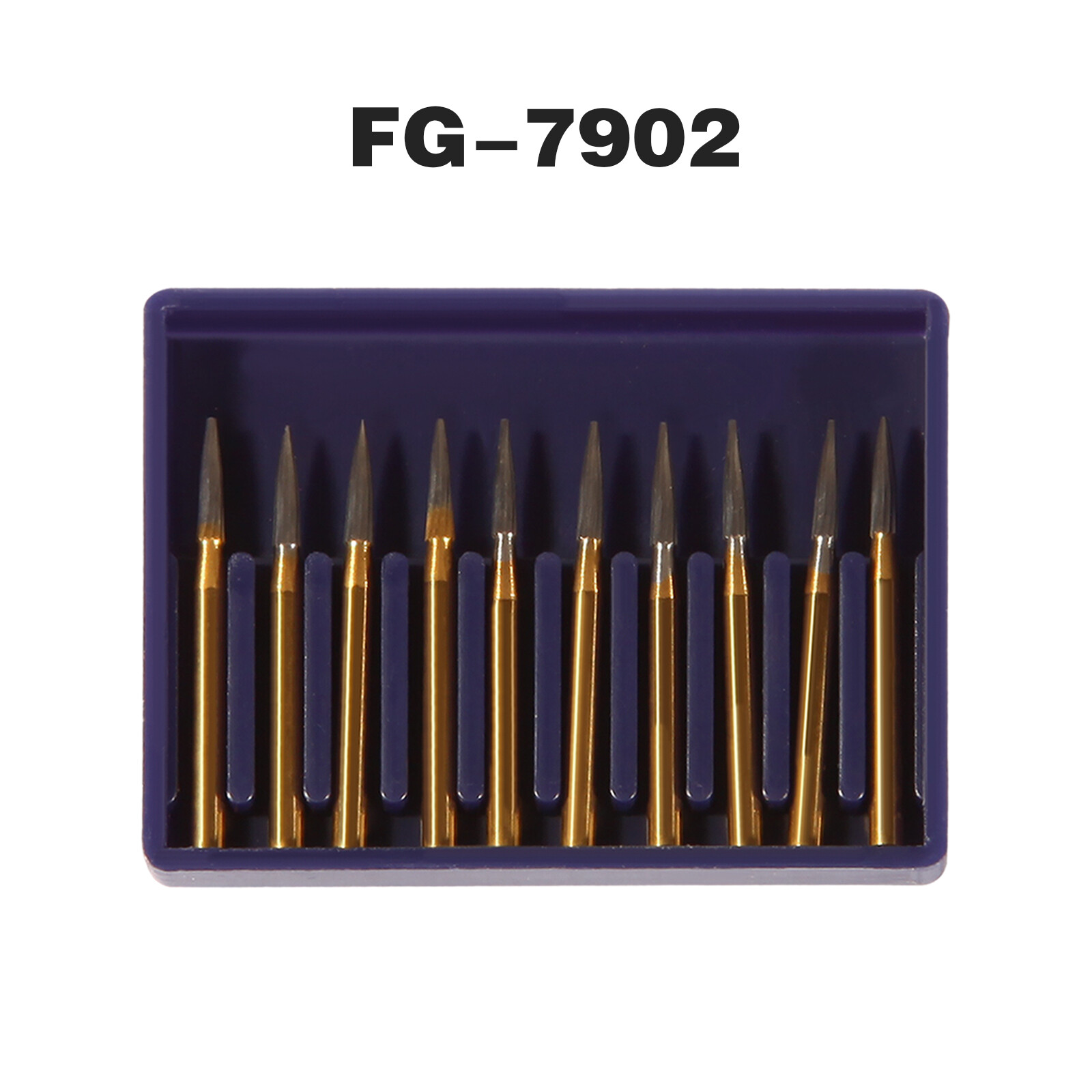FG 7902 Dental Tungsten Carbide Steel Gold Burs Needle shape For High Speed New
