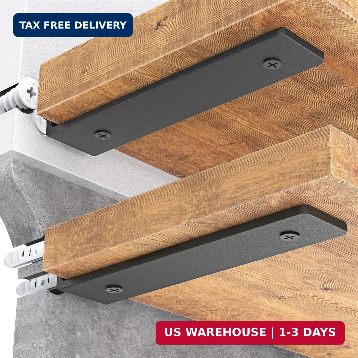 Goovilla Heavy Duty Floating Shelf Brackets 6 Inch for 2×4″ Wood Stud, 4 Pack L